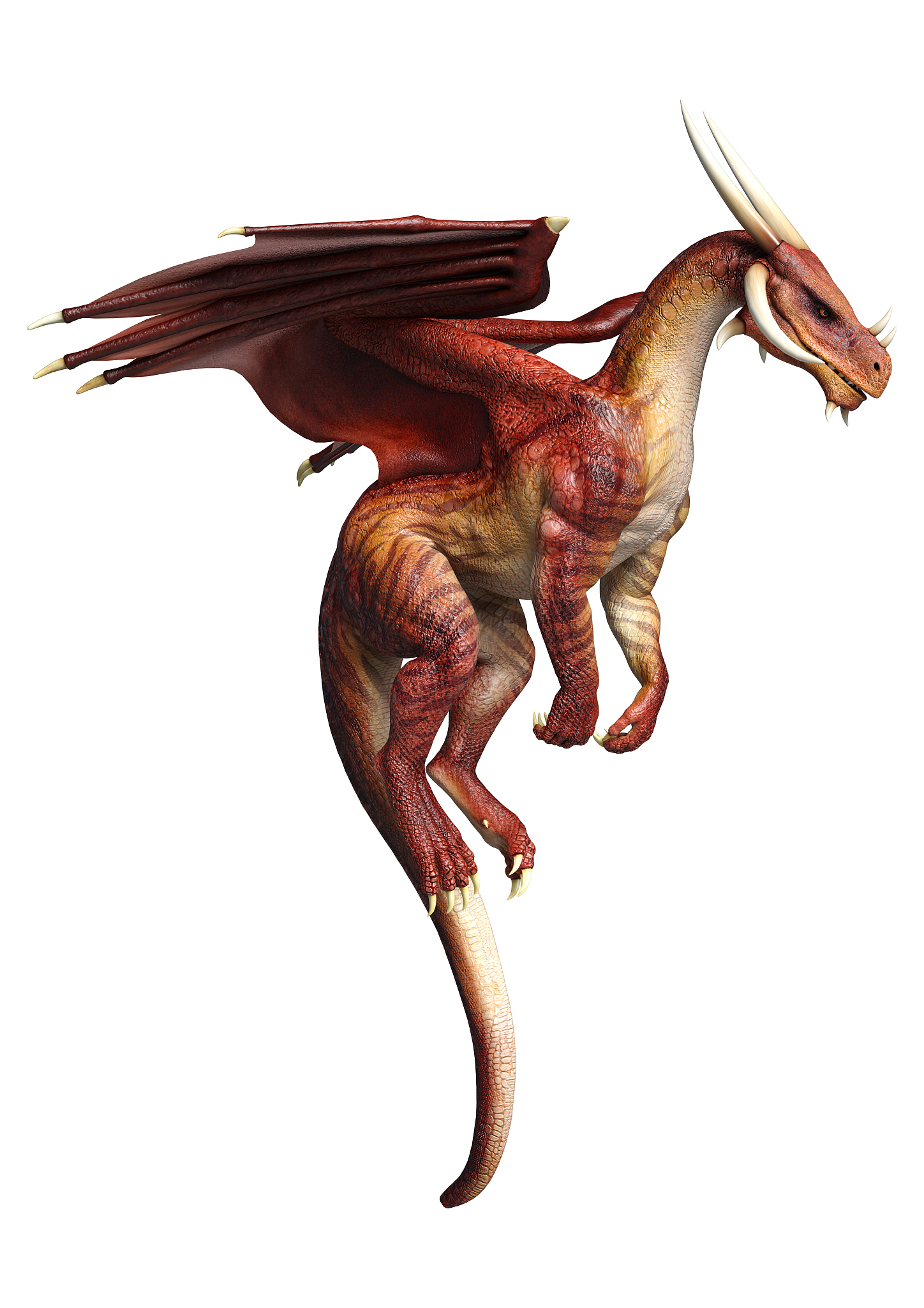 3d illustration fantasy dragon on white