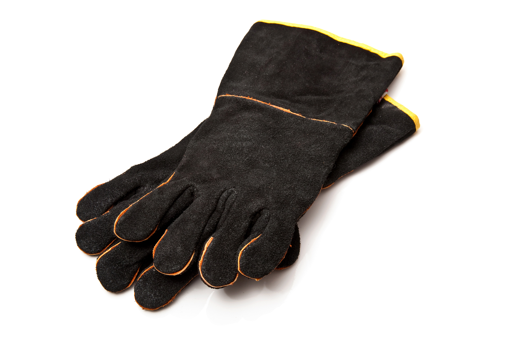 black leather gloves or gauntlets