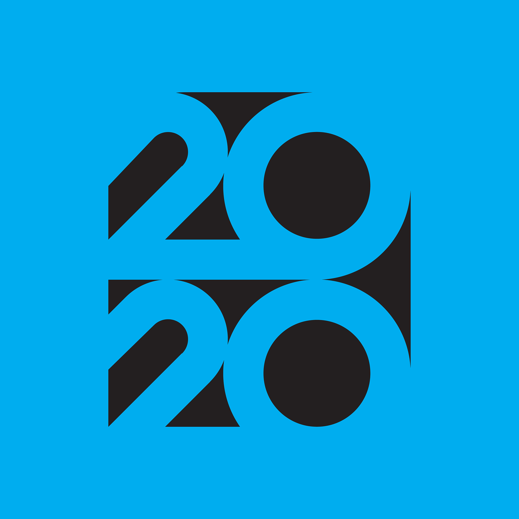 happy new year 2020 logo text design cover of