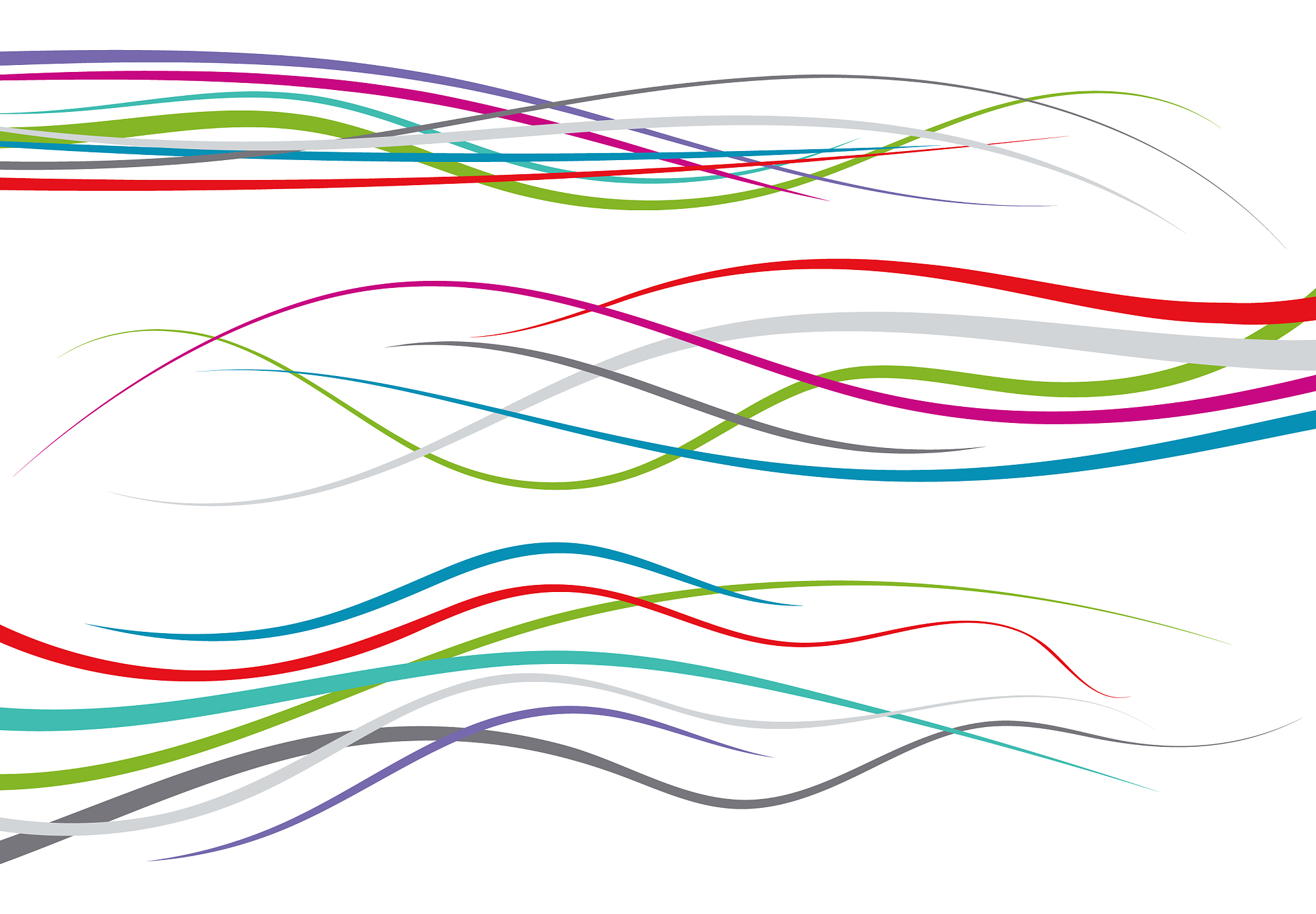 set of abstract color curved lines