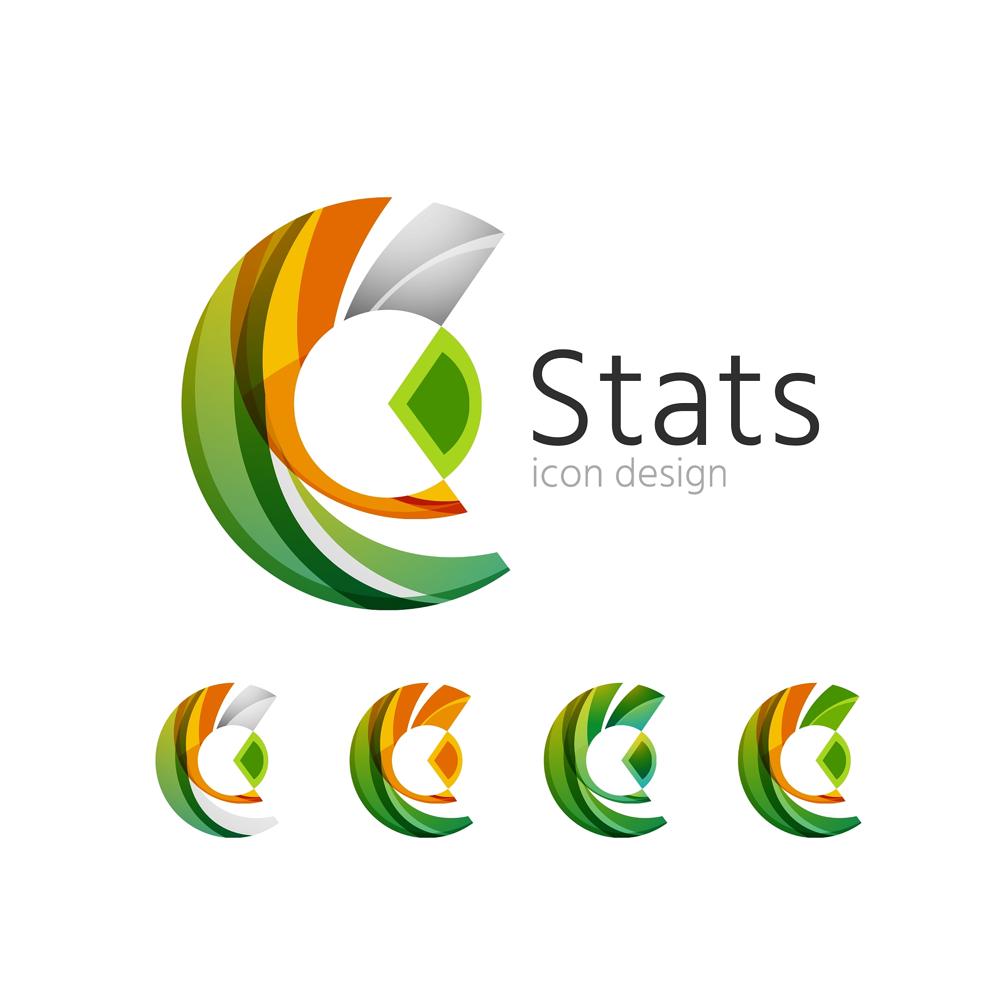 statistics company logo set