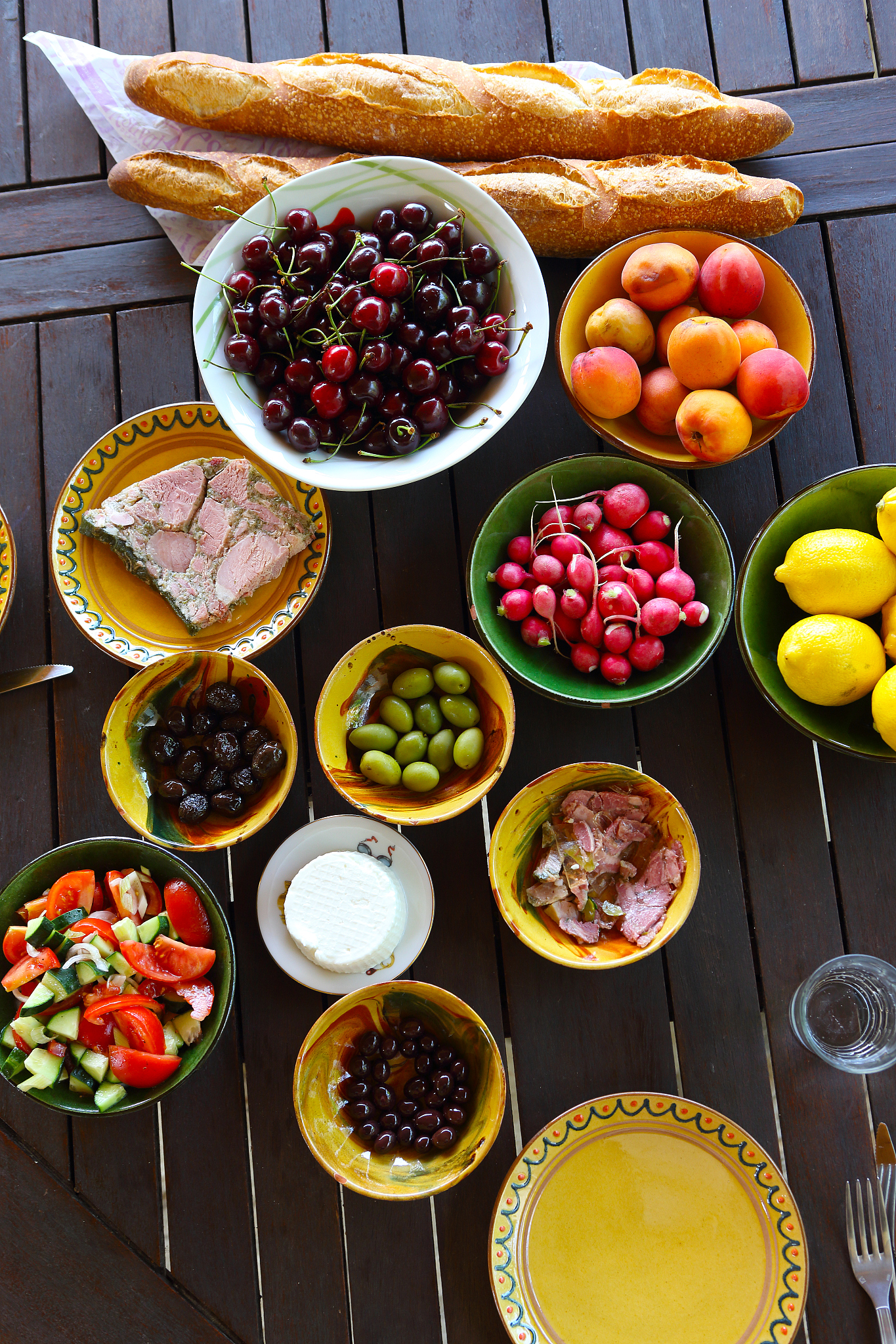 a selection of food