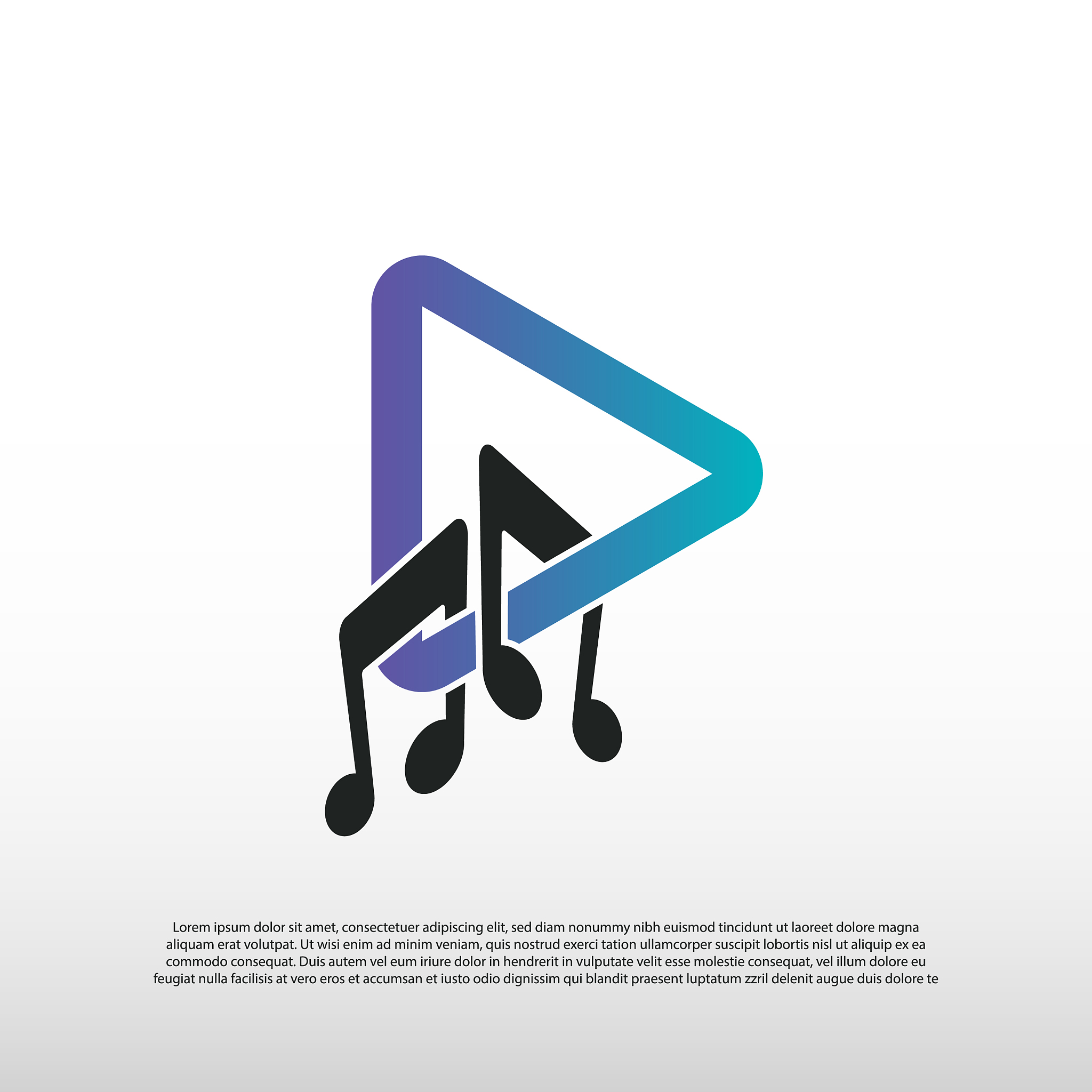 music logo design musical scale icon plays song
