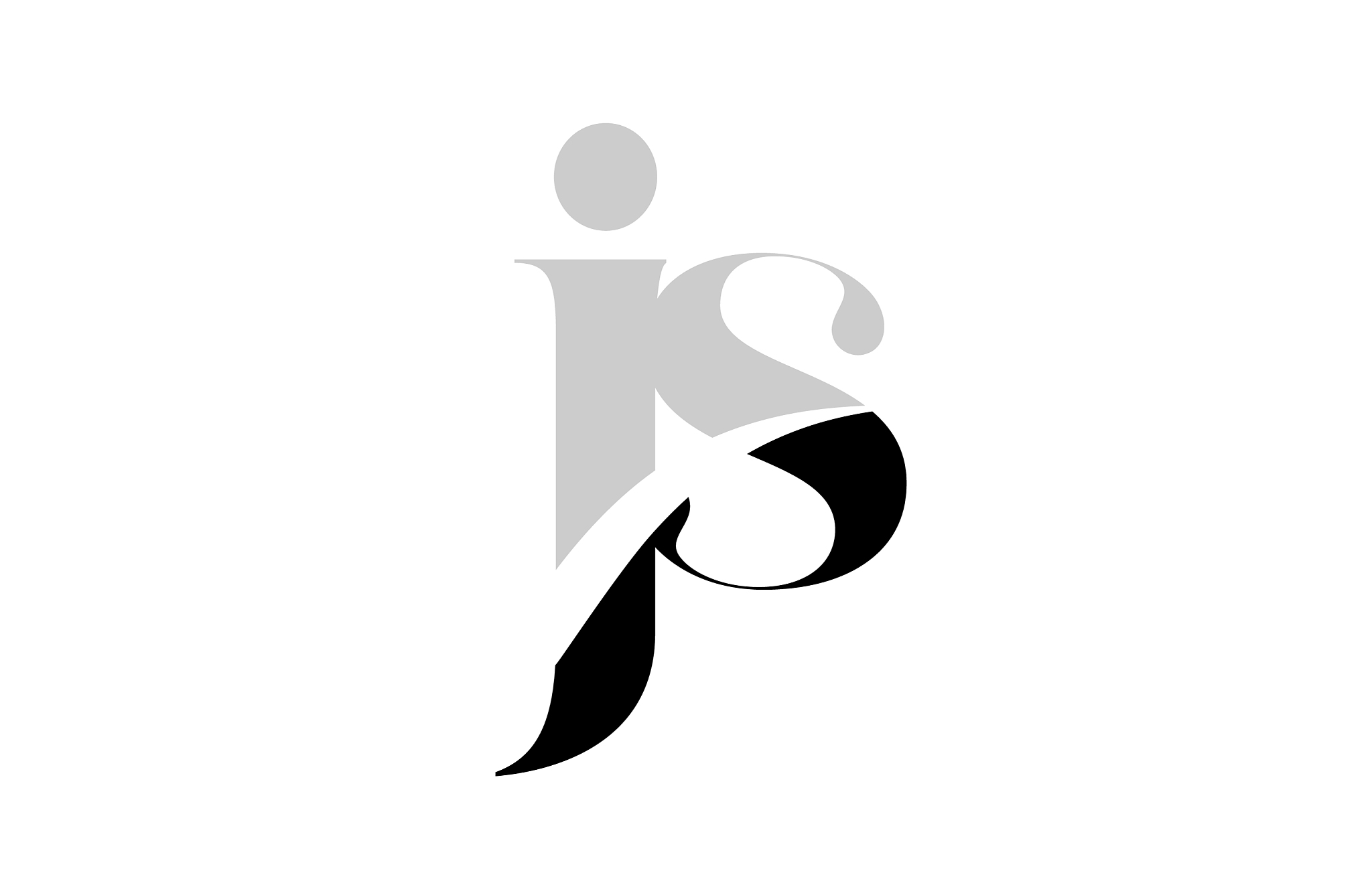 alphabet letter js j s black and white logo icon