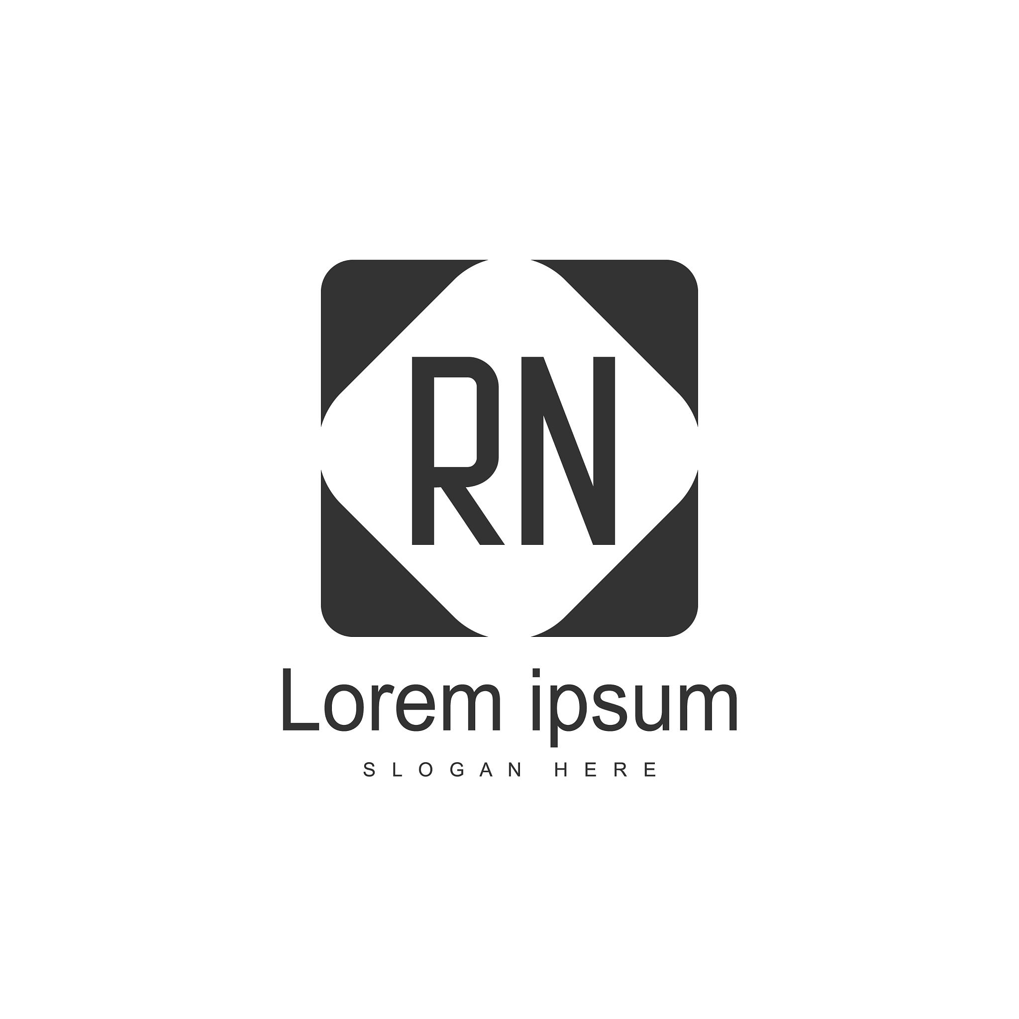 initial rn logo template minimalist letter logo