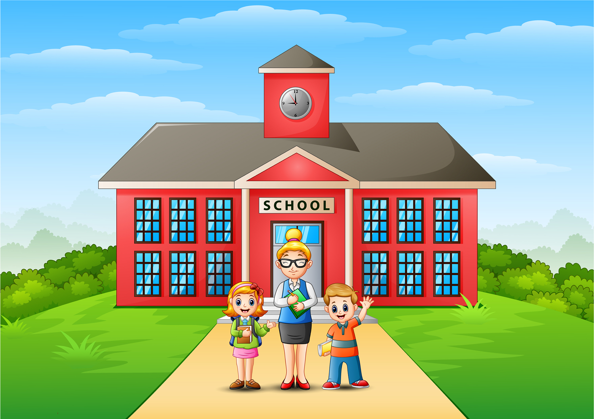 a students and teacher in f