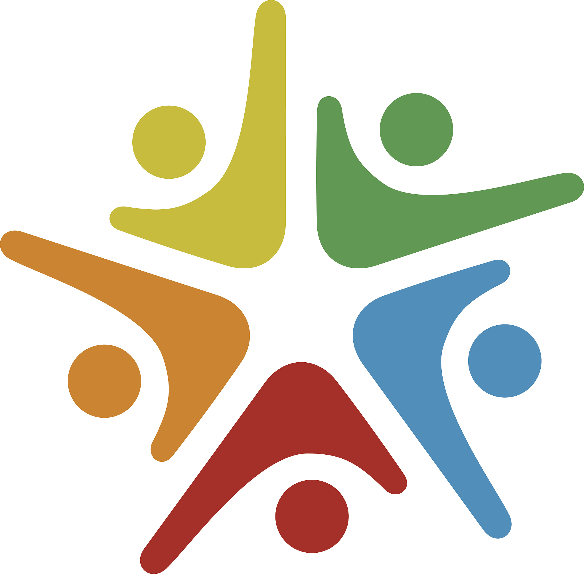 human community five people symbol vector