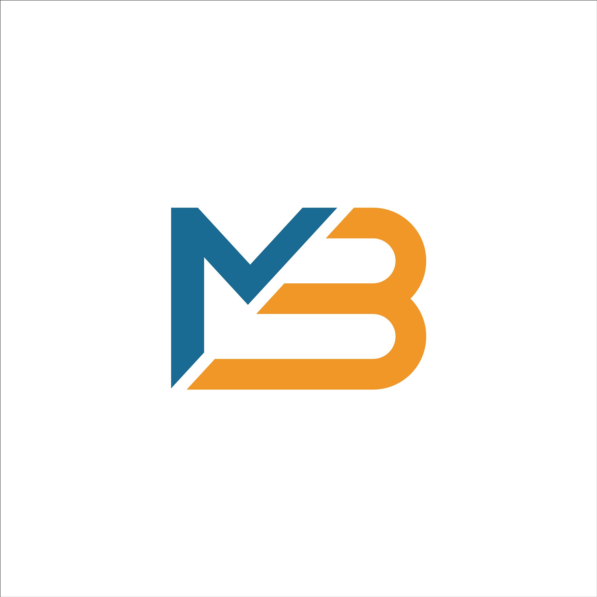 initial letter mb logo or bm logo design