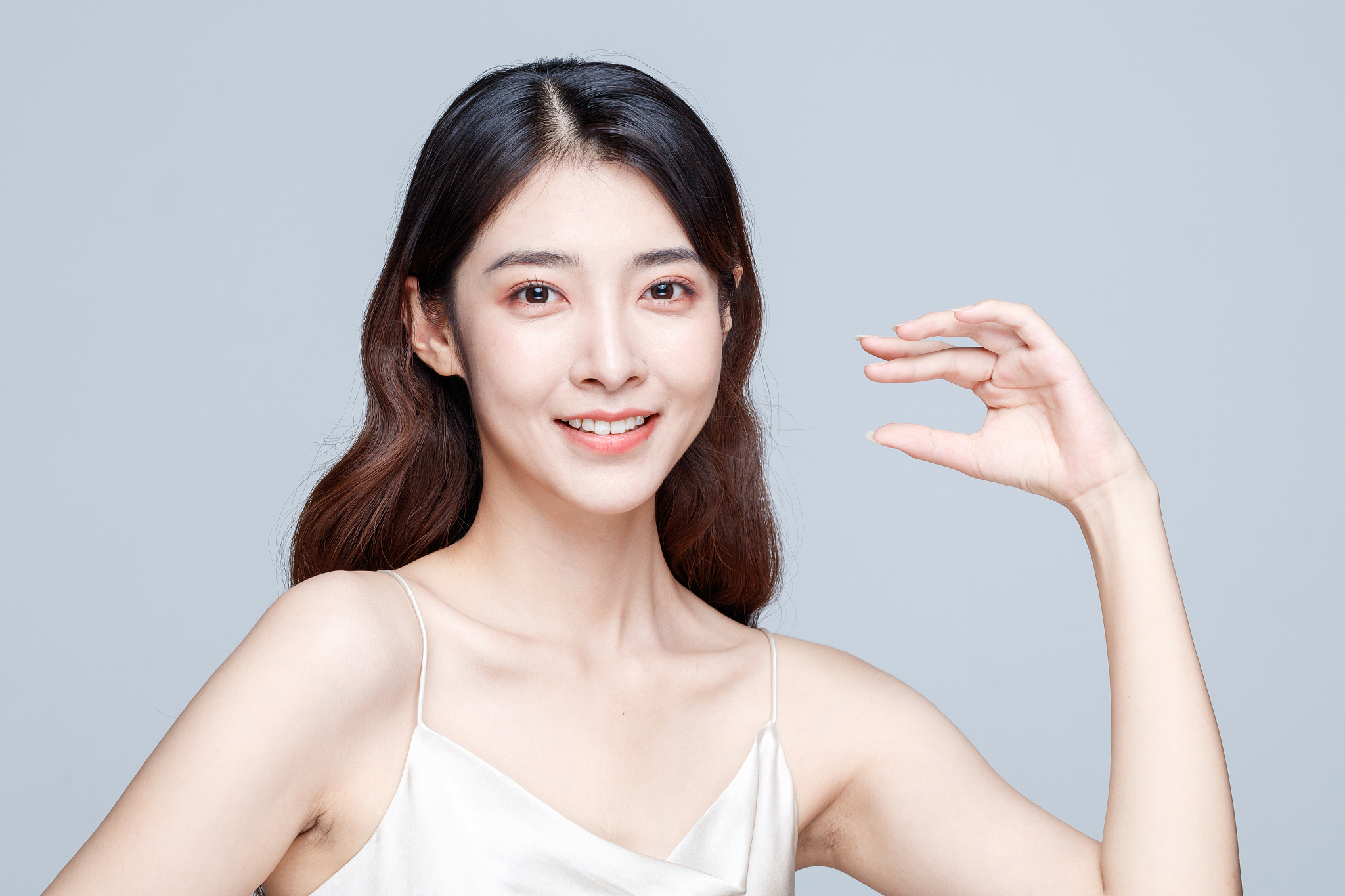 portrait of beautiful woman in studio
