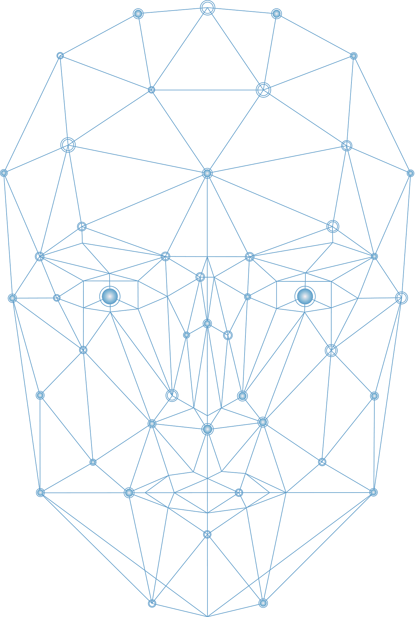 face network illustration blue