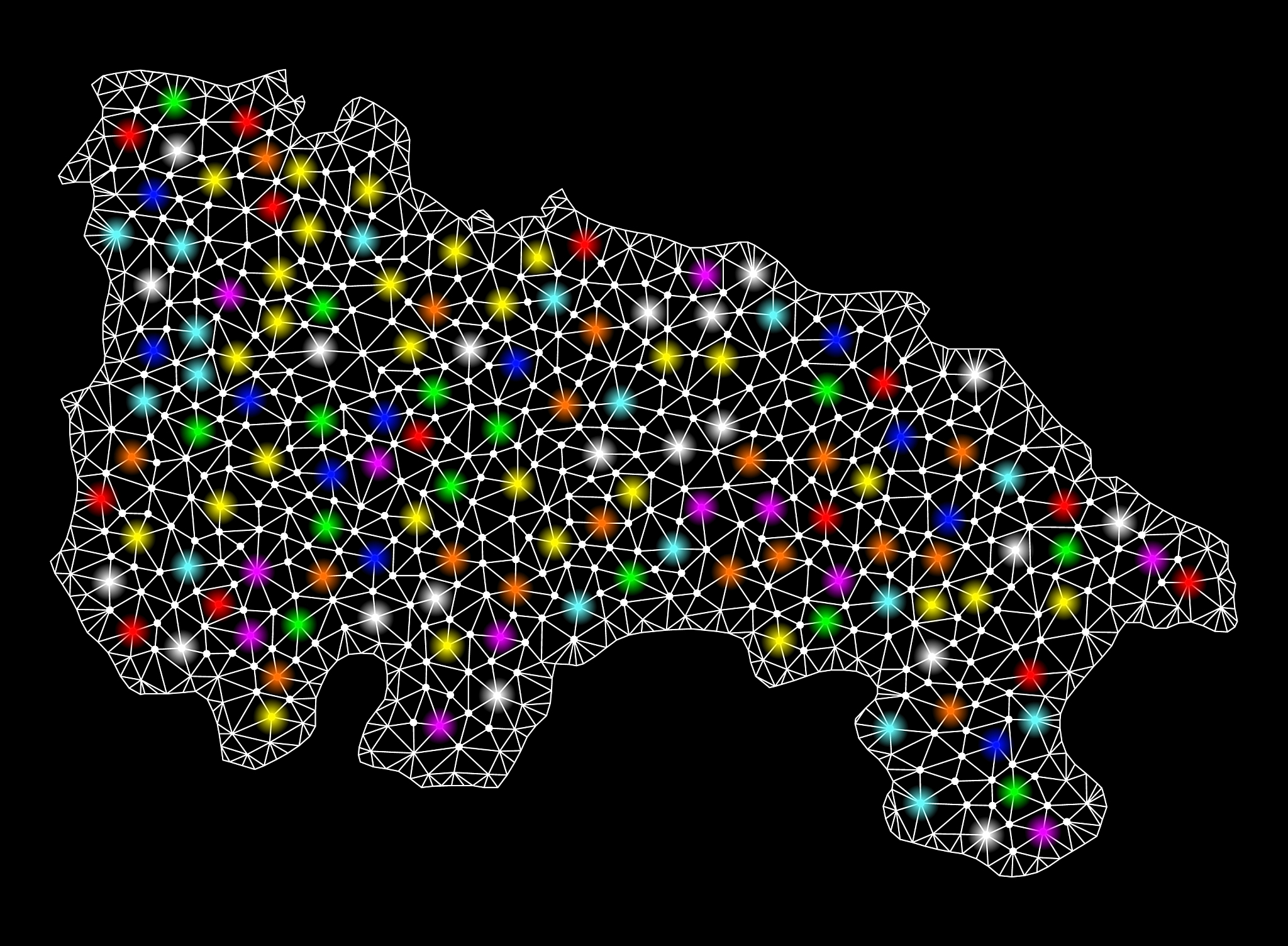 mesh 2d map of spain - la rioja with colorful