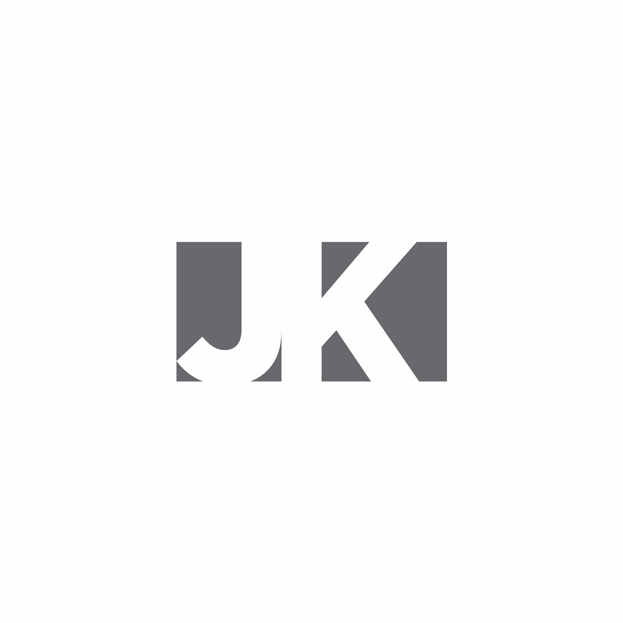 jk logo monogram with negative space style design