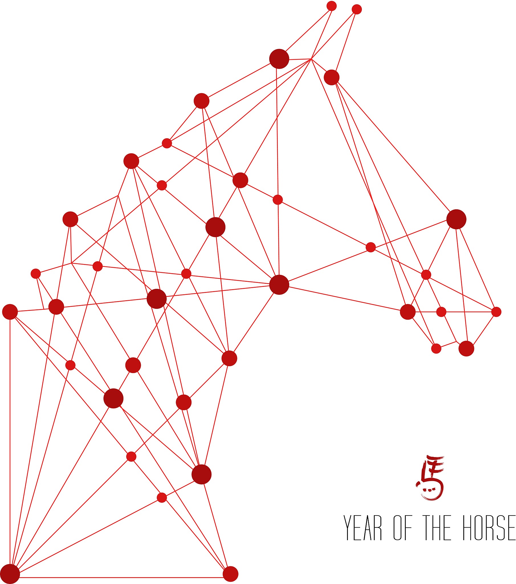 chinese new year of the horse web shape illustration.