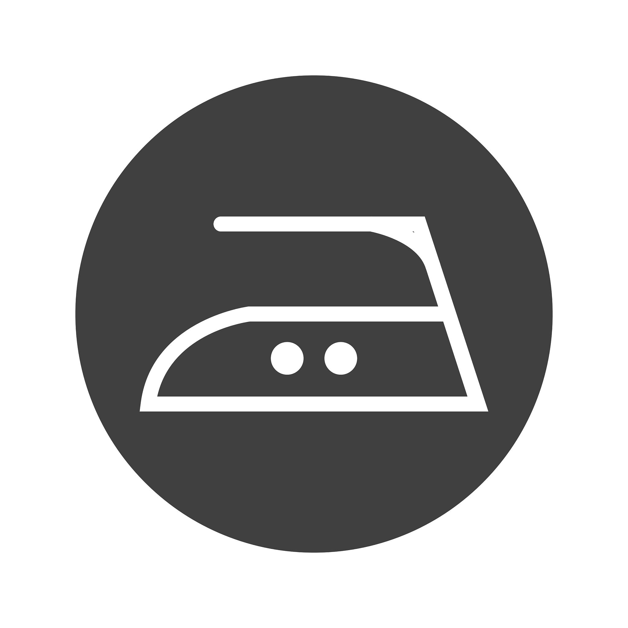 monochrome round ironing icon