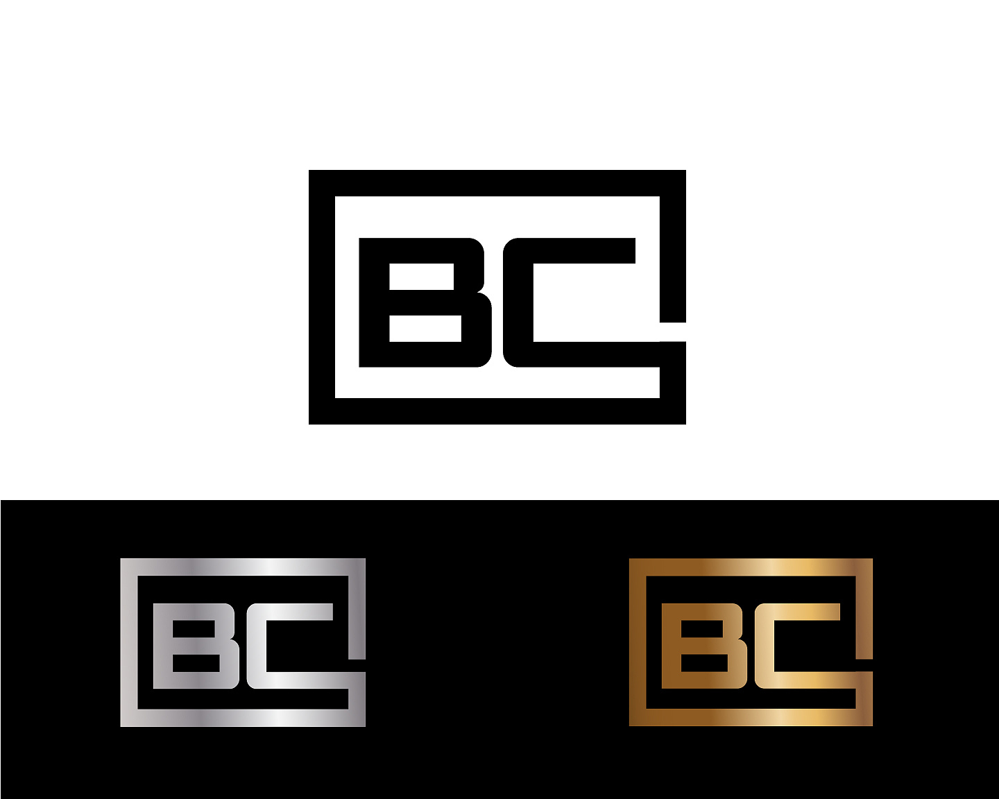 bc initial box shape icon designs