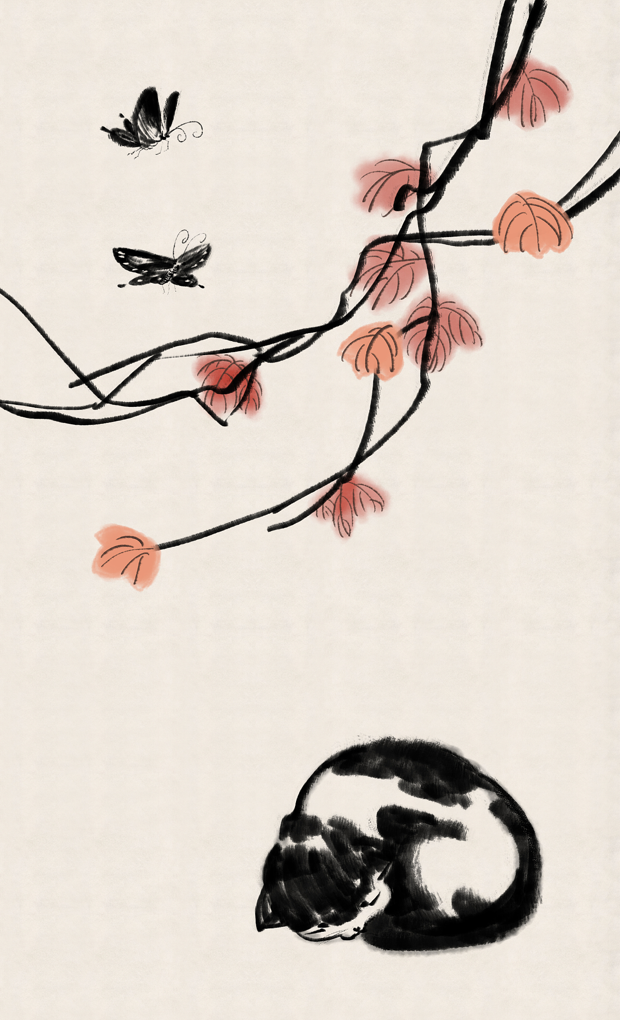 你好能告诉我中国古画中关于猫咪的元素吗？