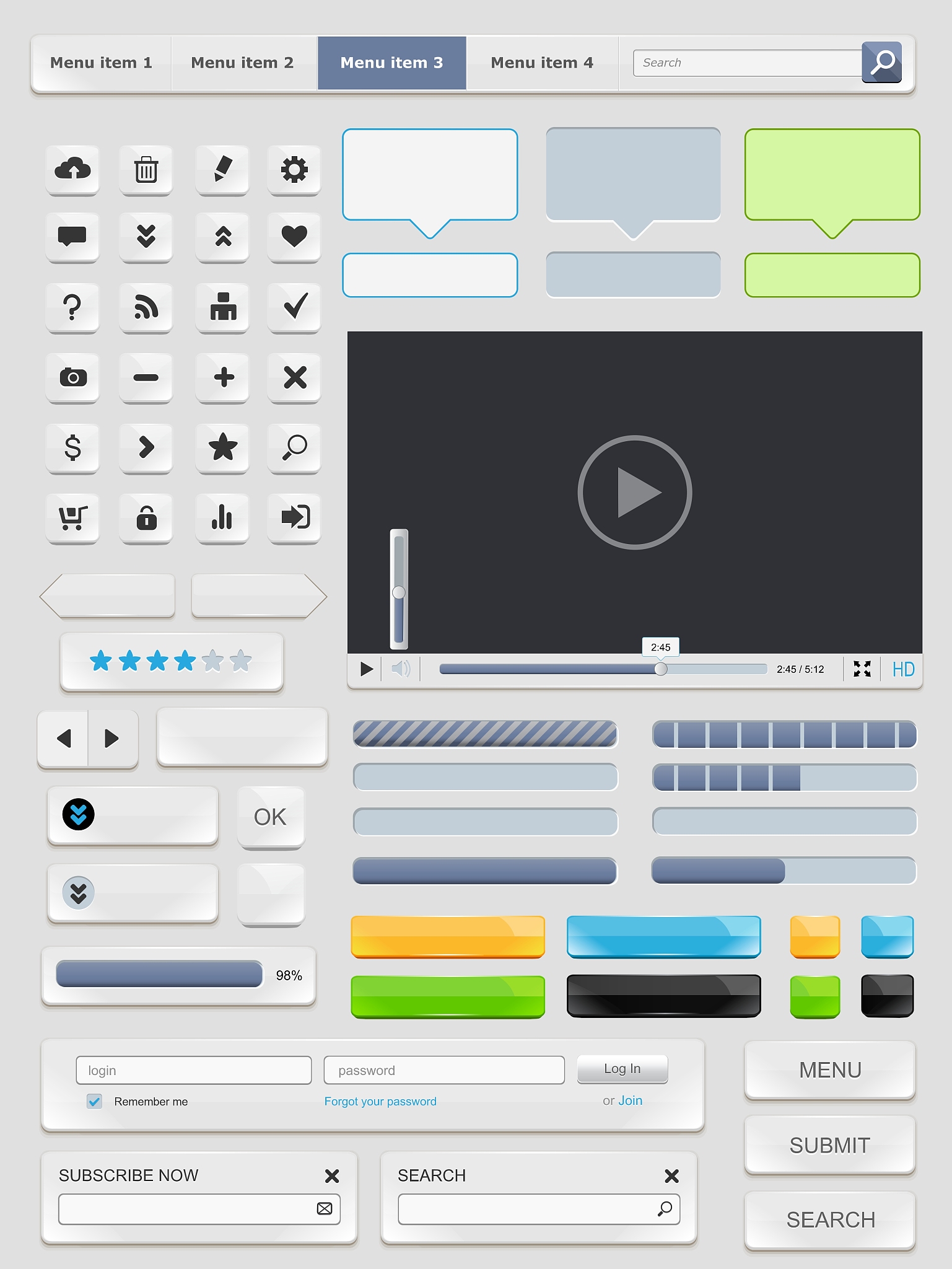 web design elements set