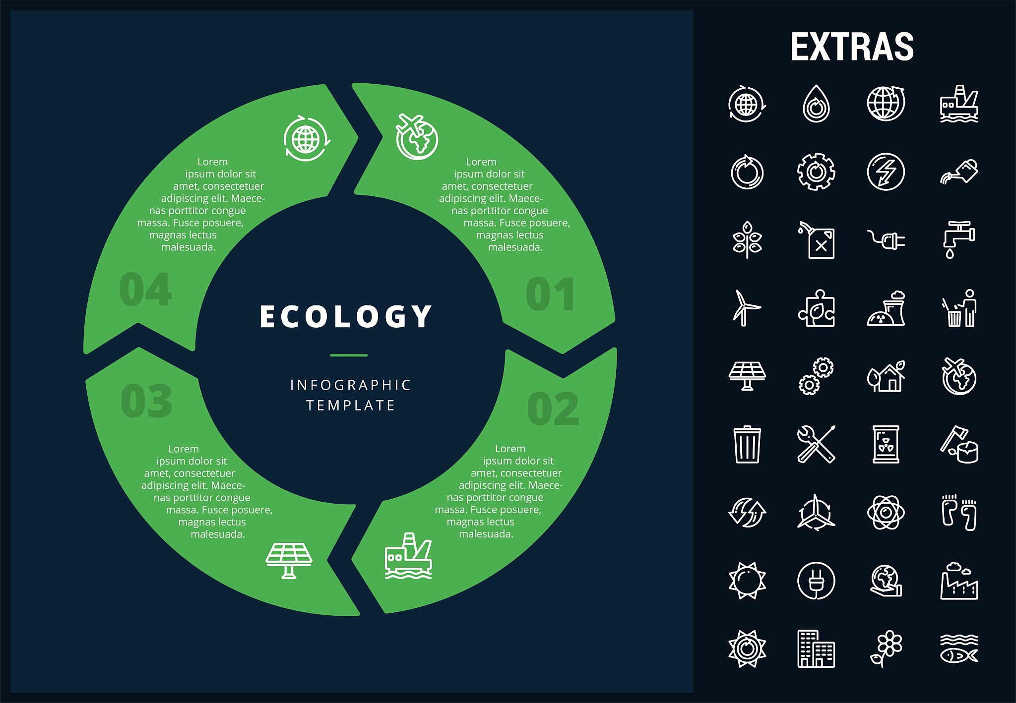 ecology infographic template, elements and icons