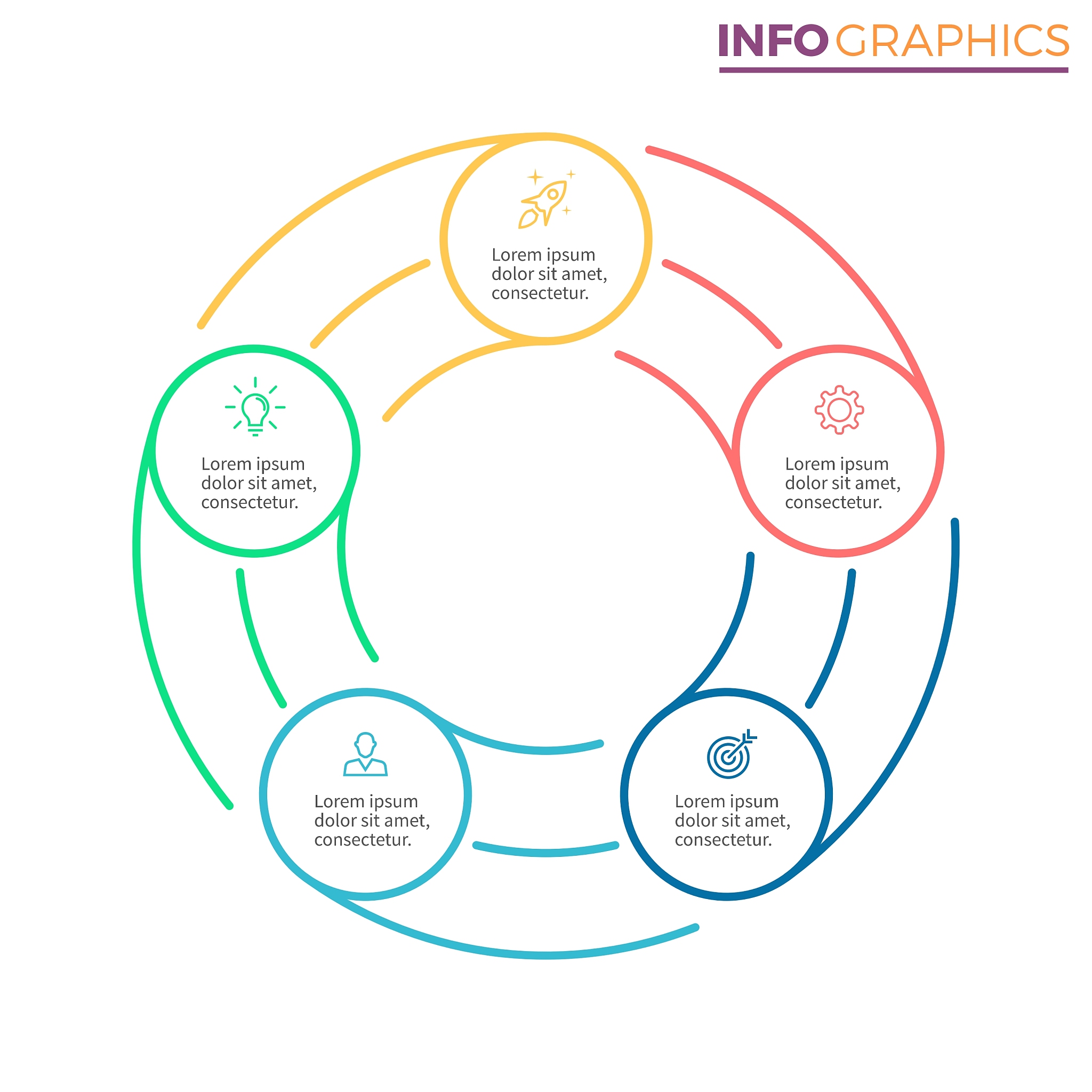linear infographics chart with 5 steps options