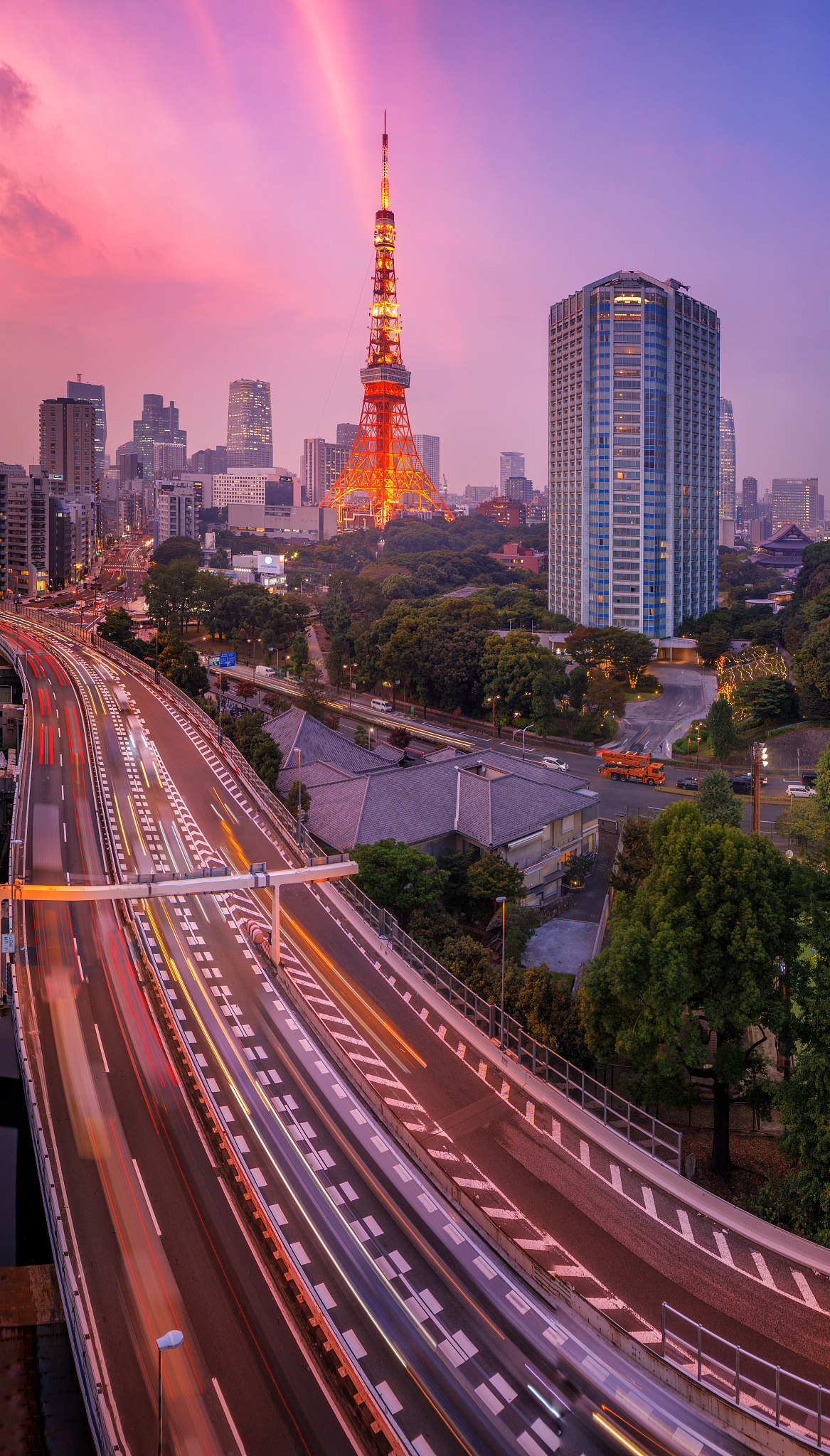 tokyo tower in twilight