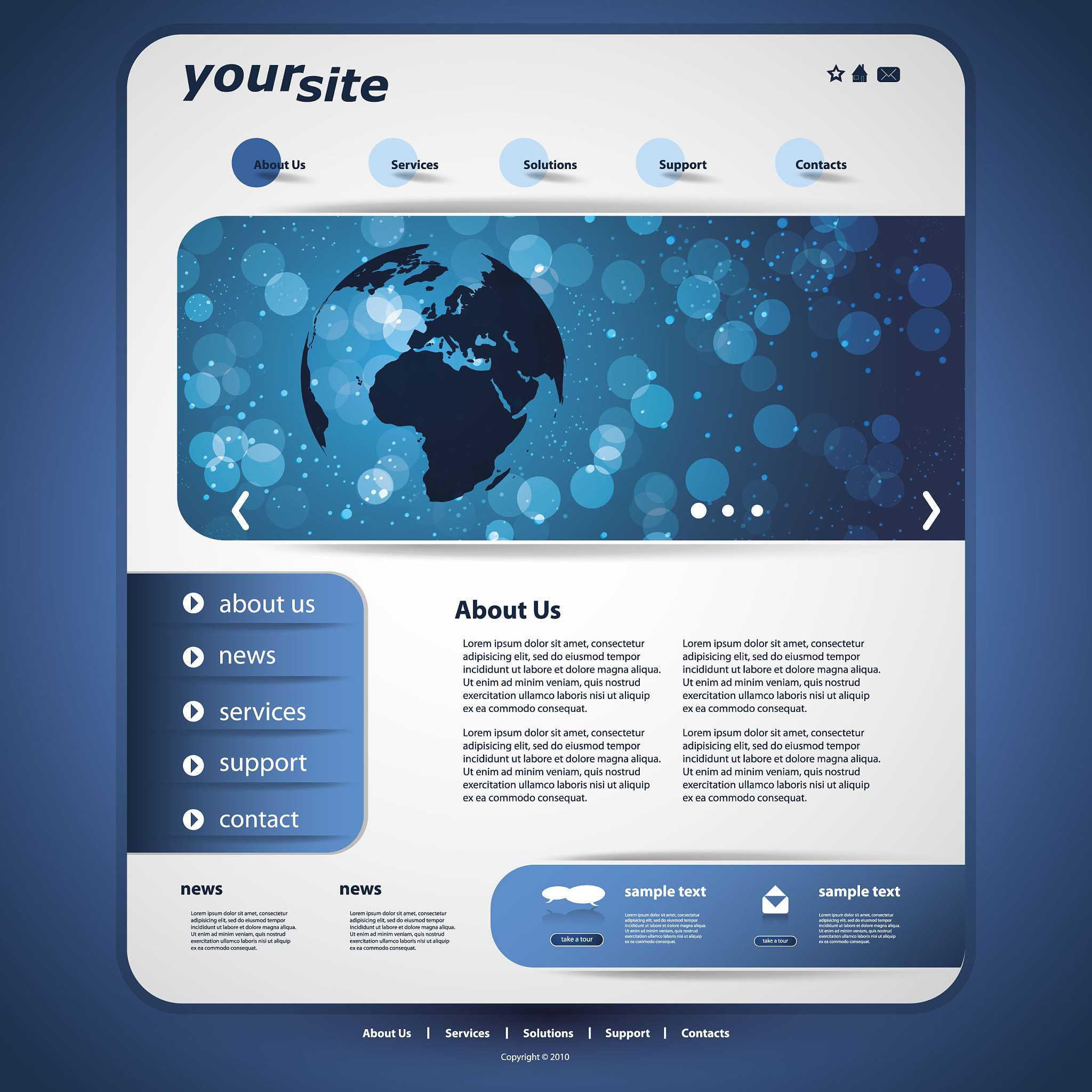 one page website template