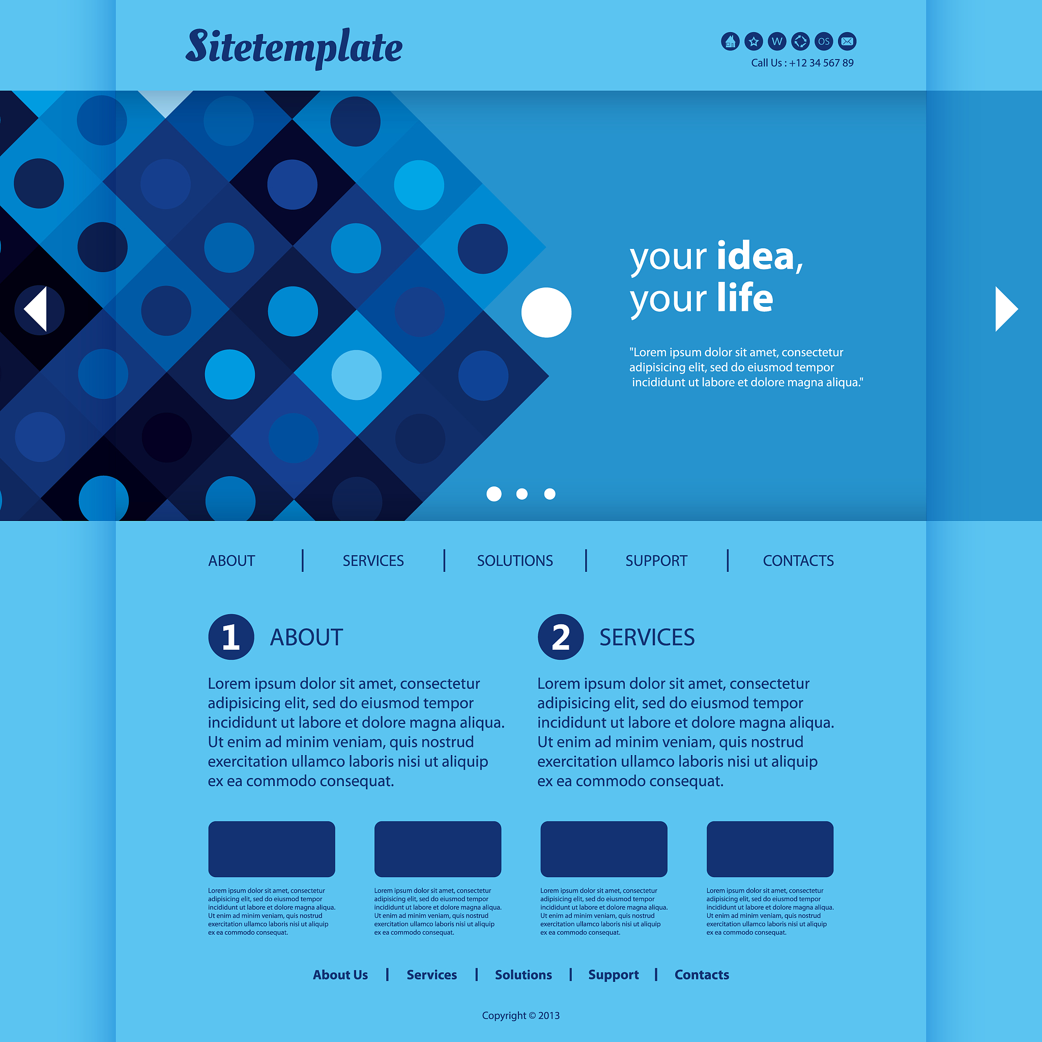 one page website template