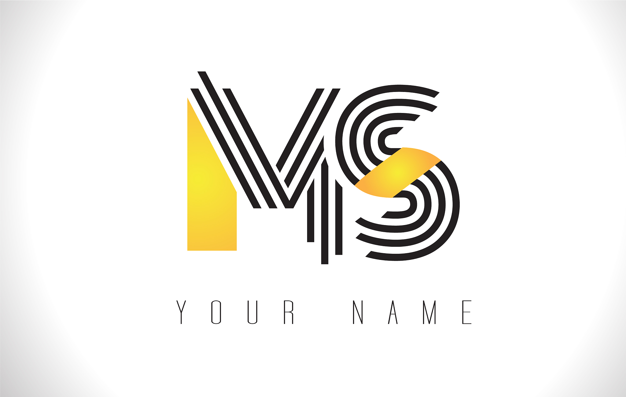 ms black lines letter logo creative line letters