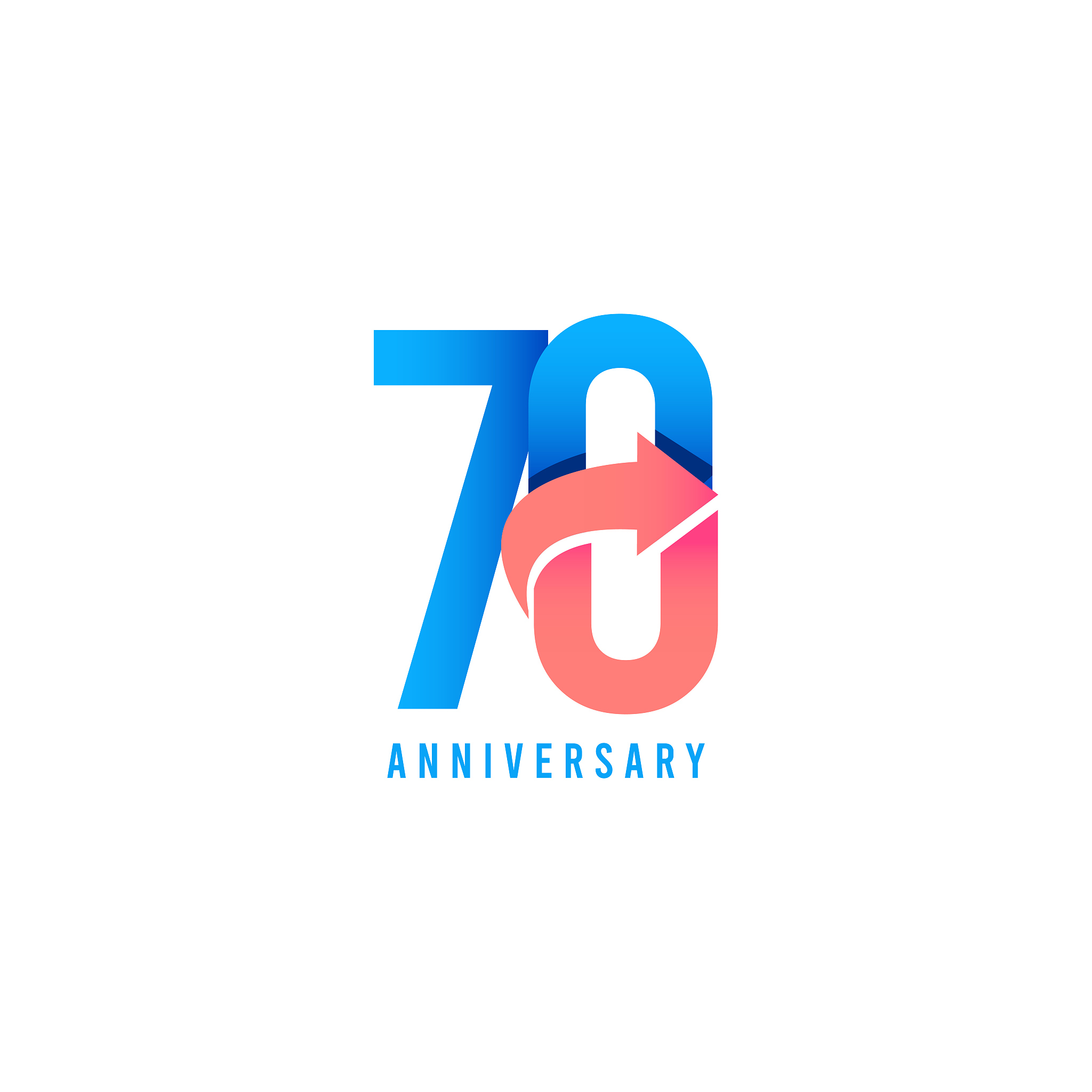 70 year anniversary logo vector template design illustration