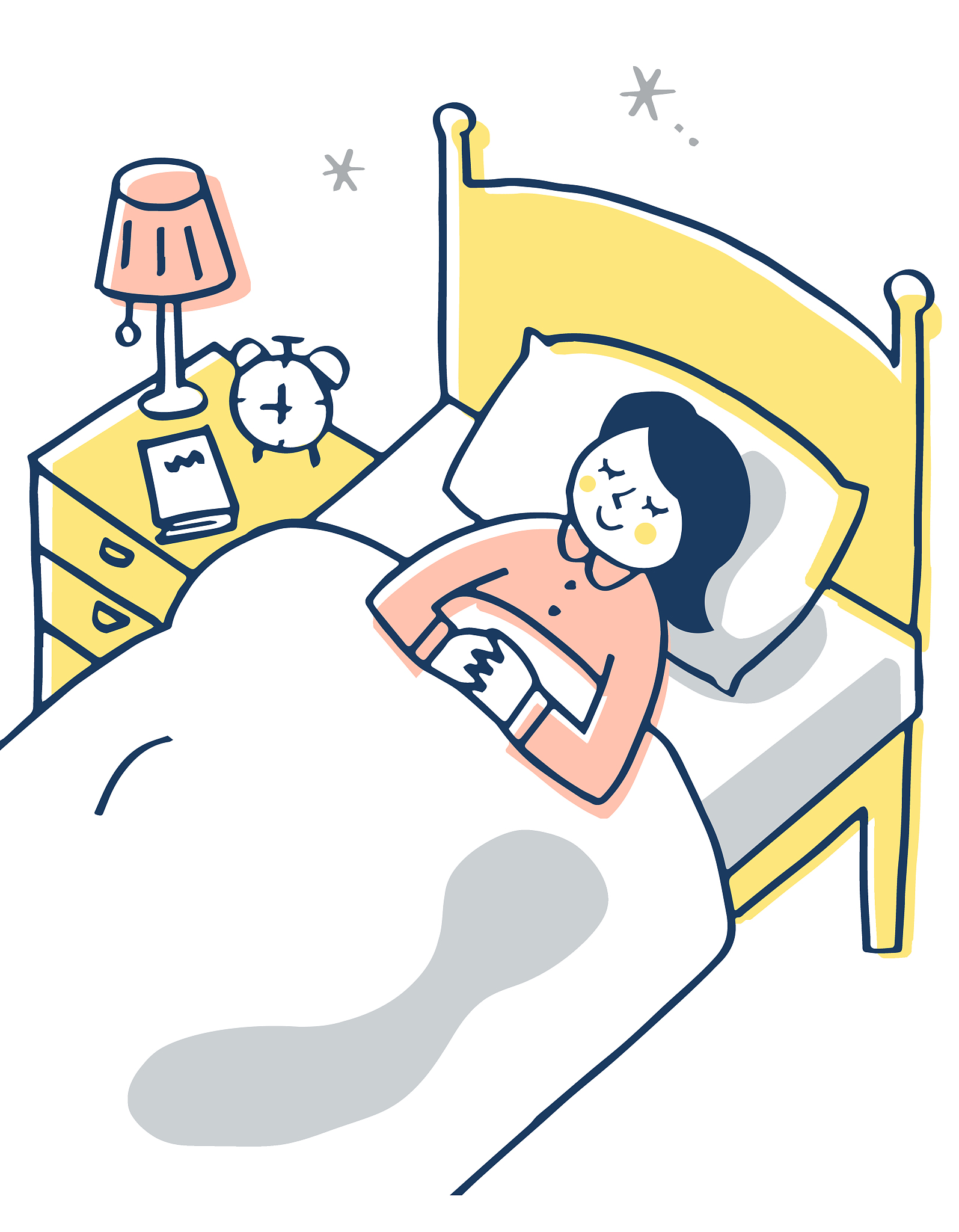young woman sleeping in bed