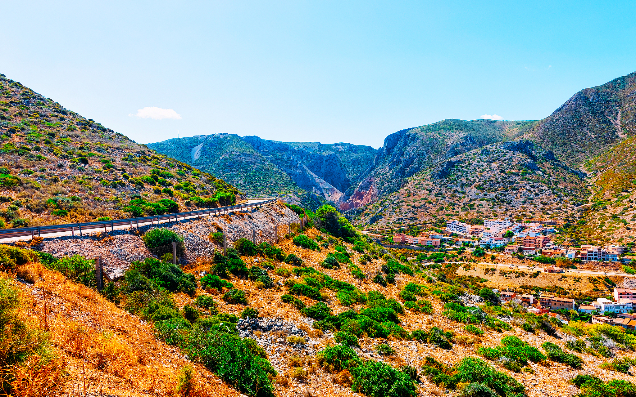 scenery and highway in carbonia near cagliari in sardinia