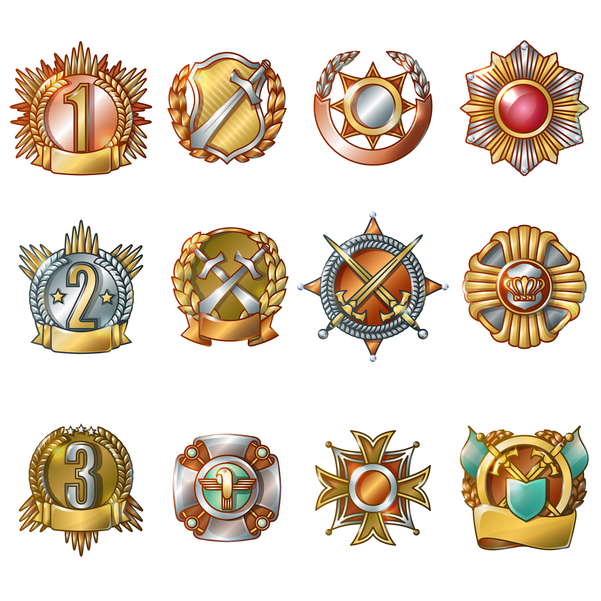 colorful military awards collection
