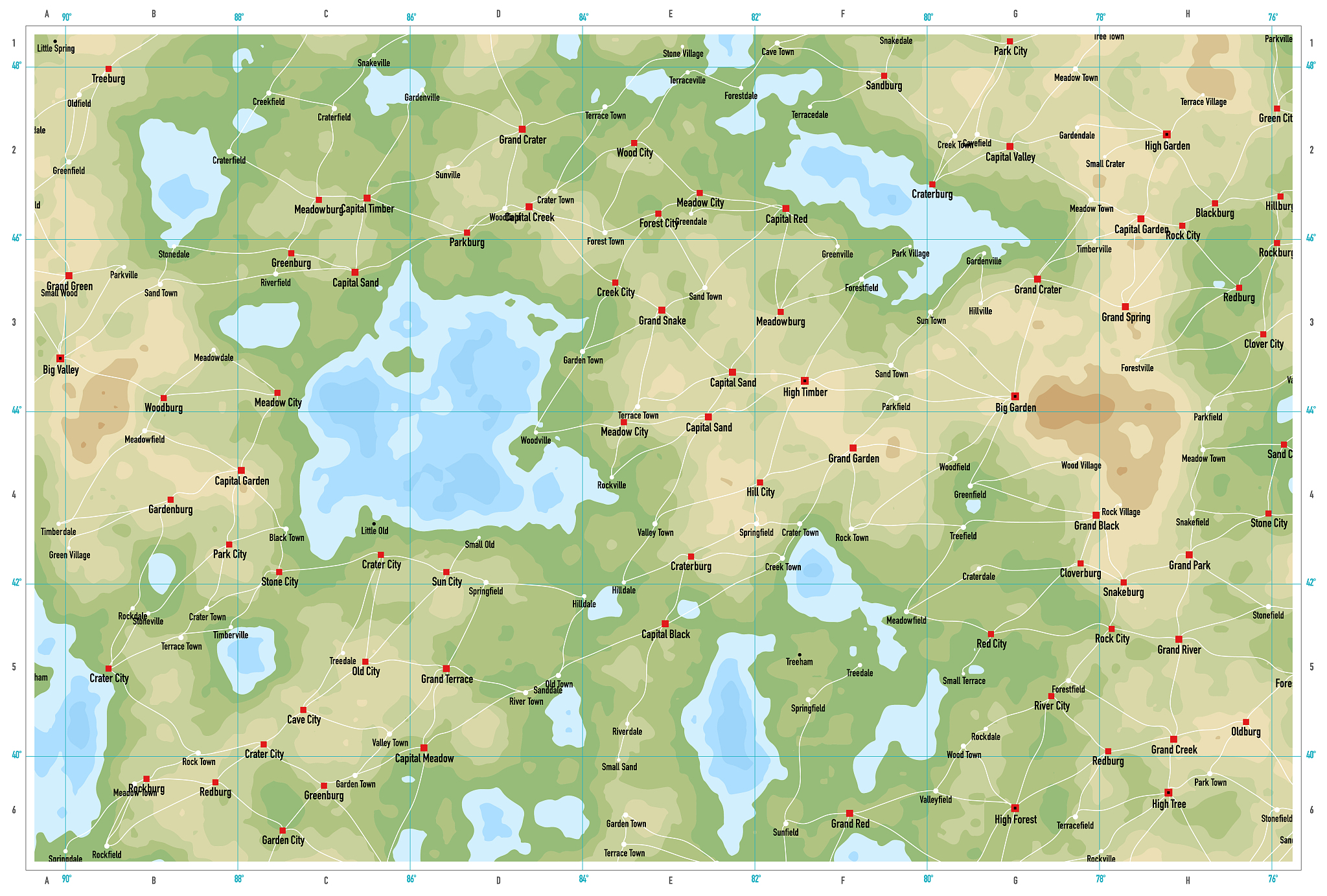 natural color generic topographic map
