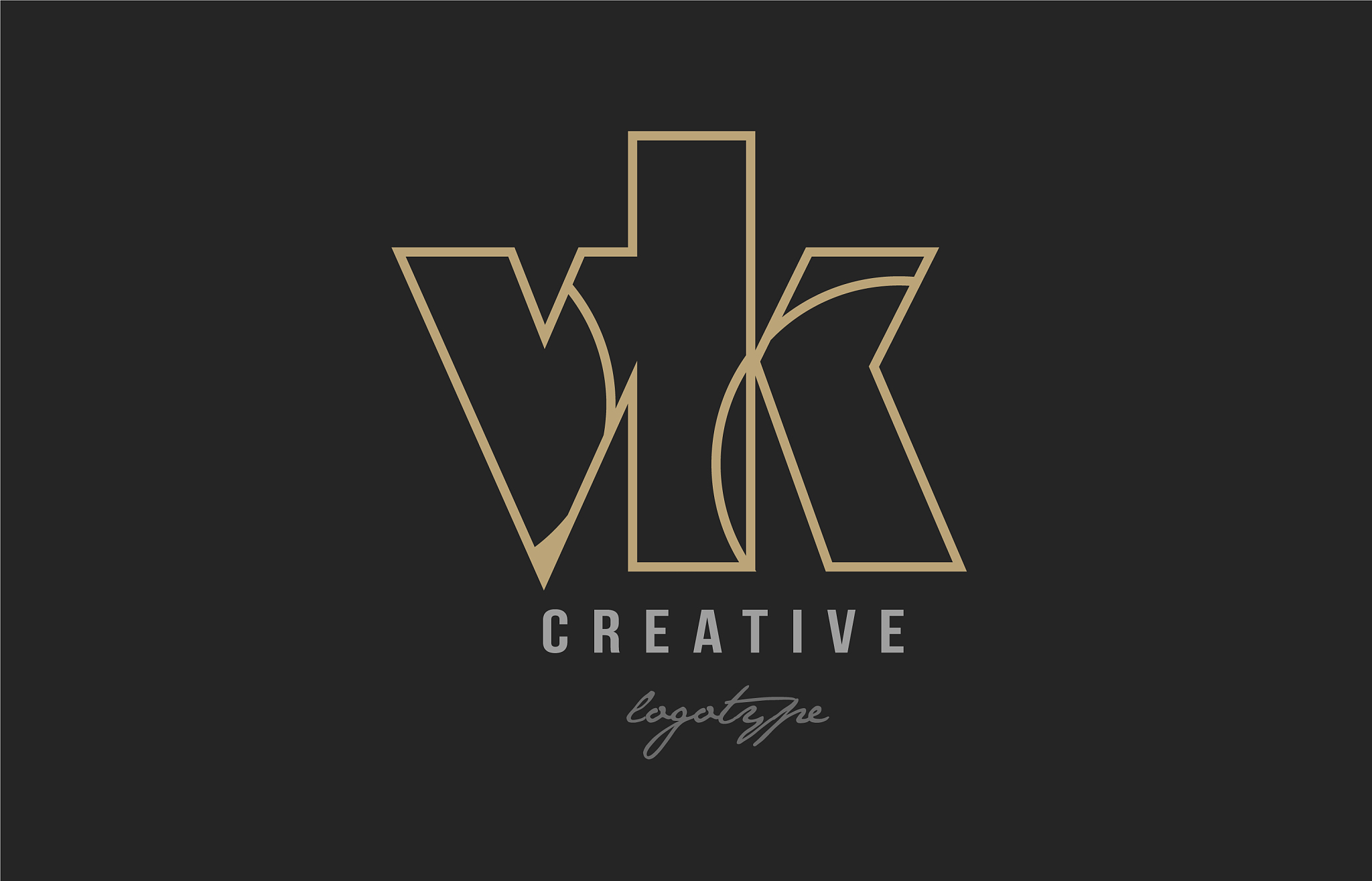 black and yellow gold alphabet letter vk v k logo