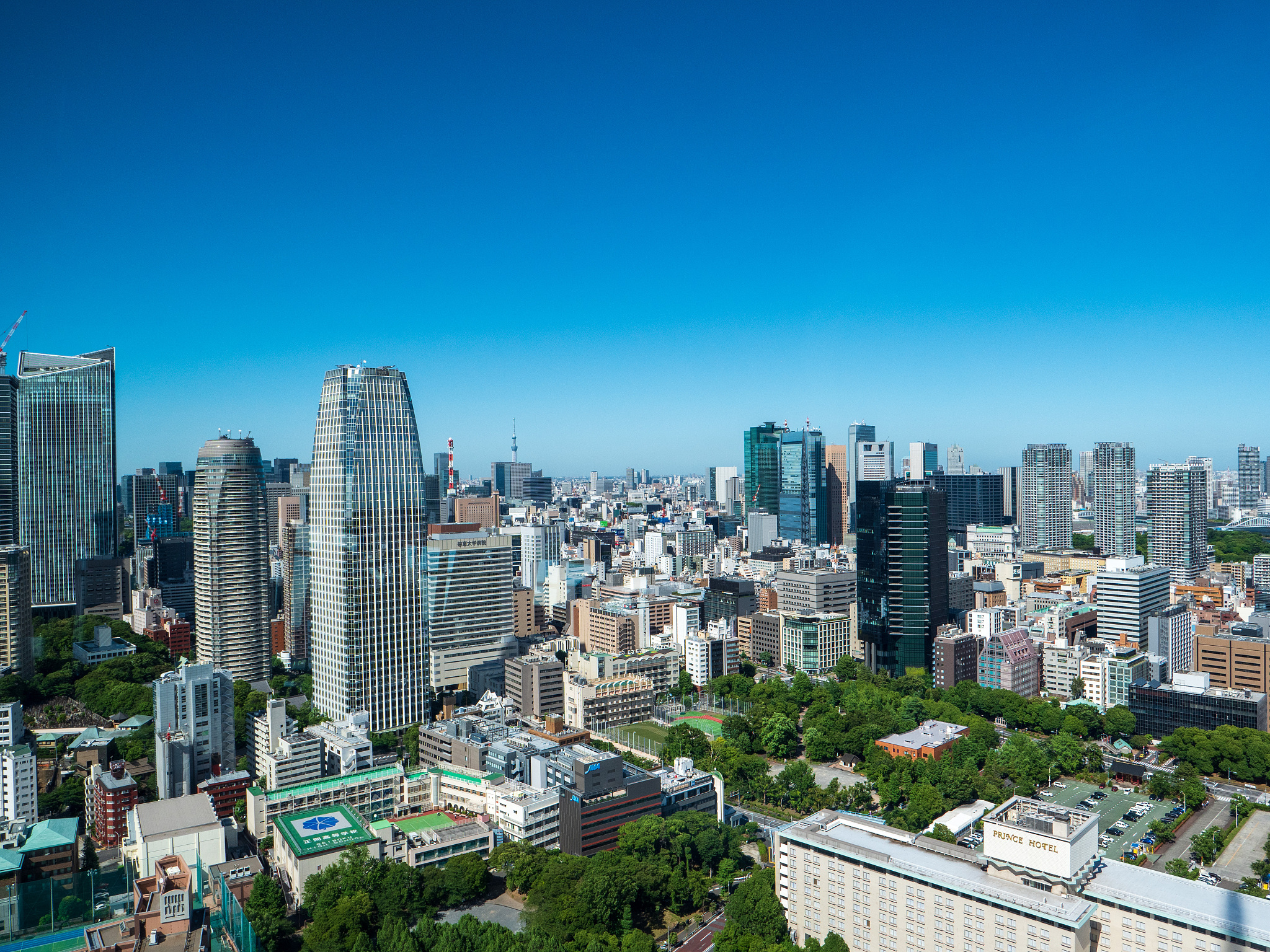 the view of tokyo metropolitan and skyscrapers