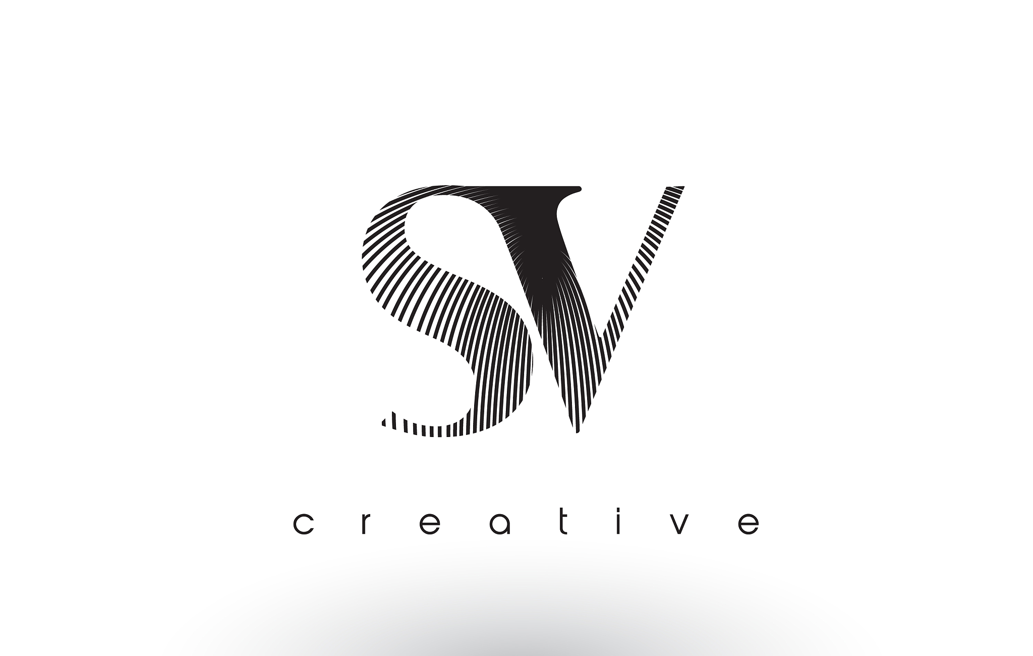 sv logo design with multiple lines and black and