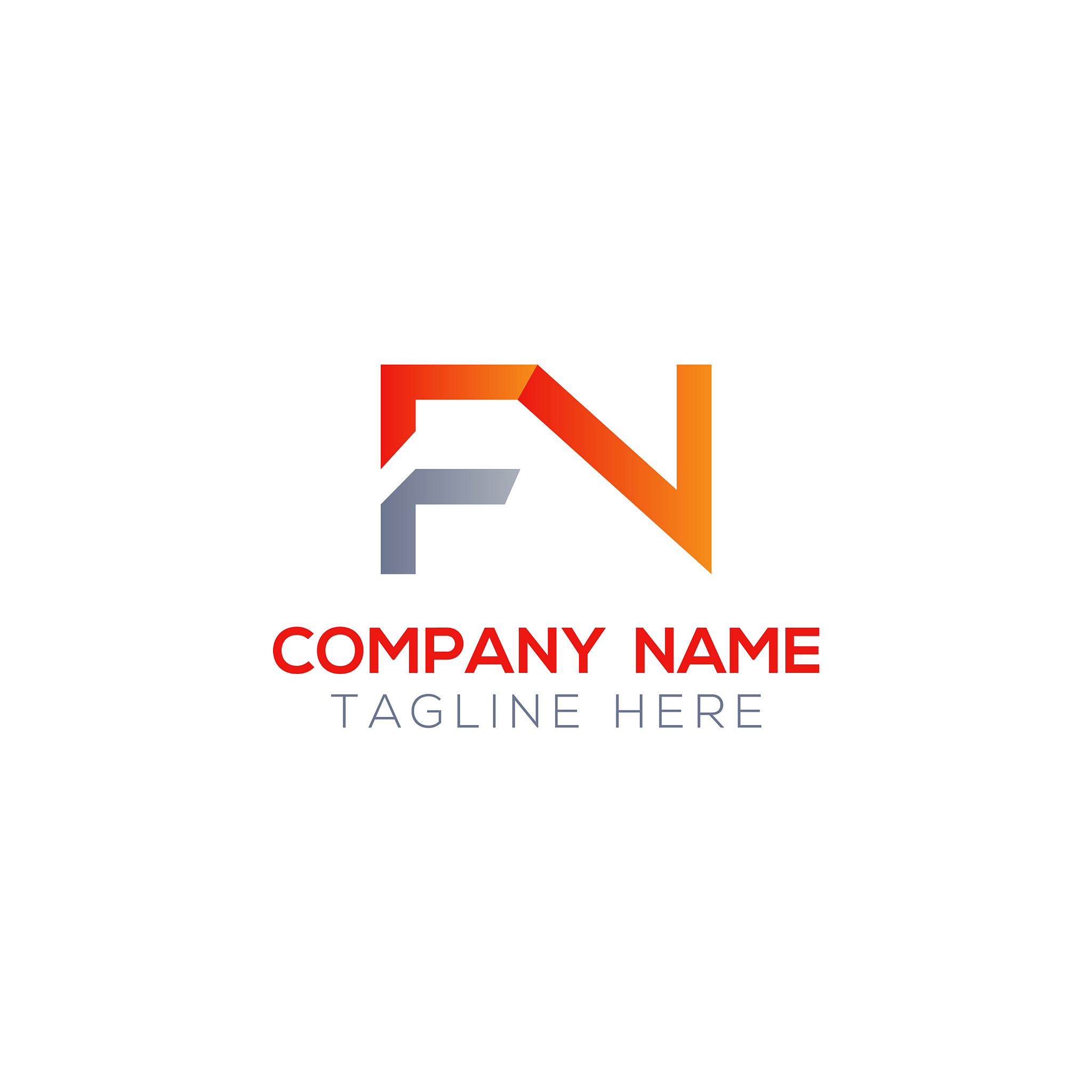 initial letter fn logo design template creative