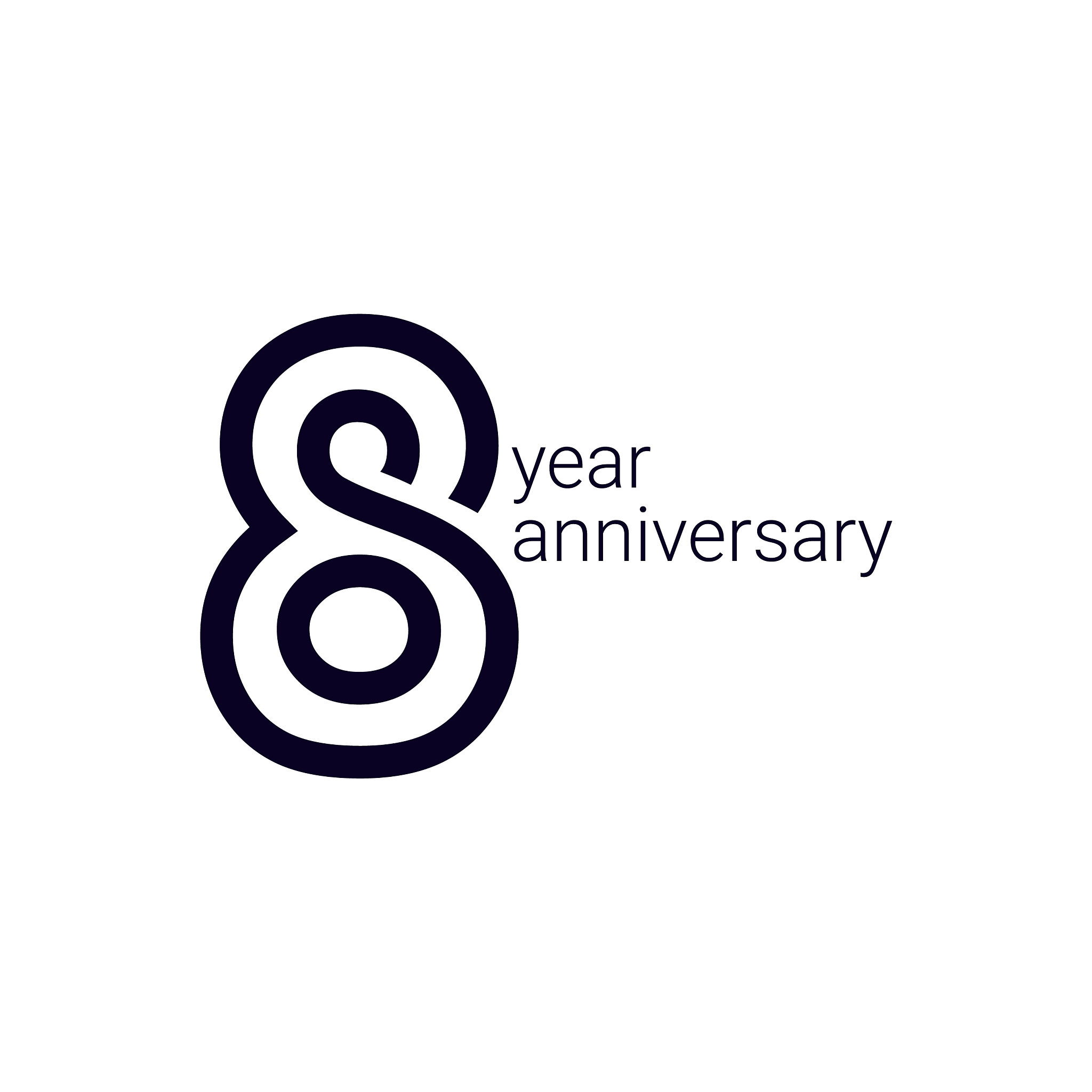8 year anniversary celebration template design