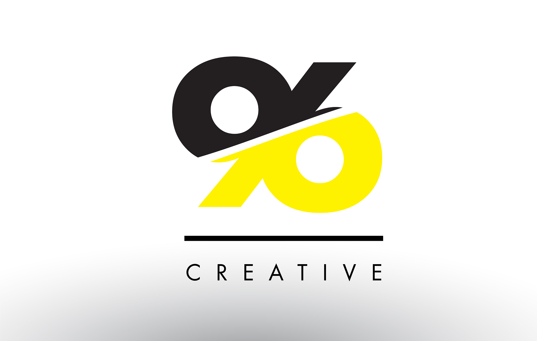 96 black and yellow number logo design