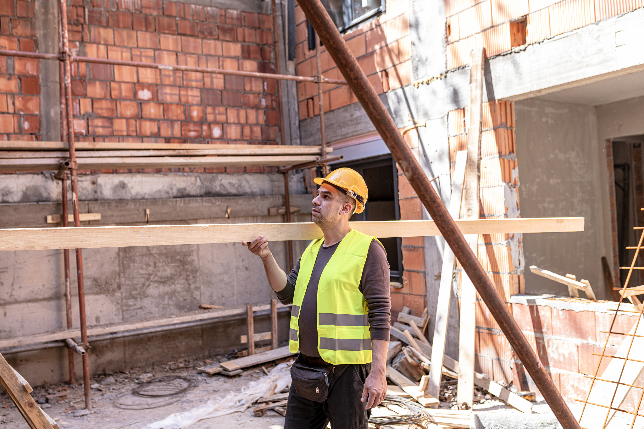 construction worker on the building site