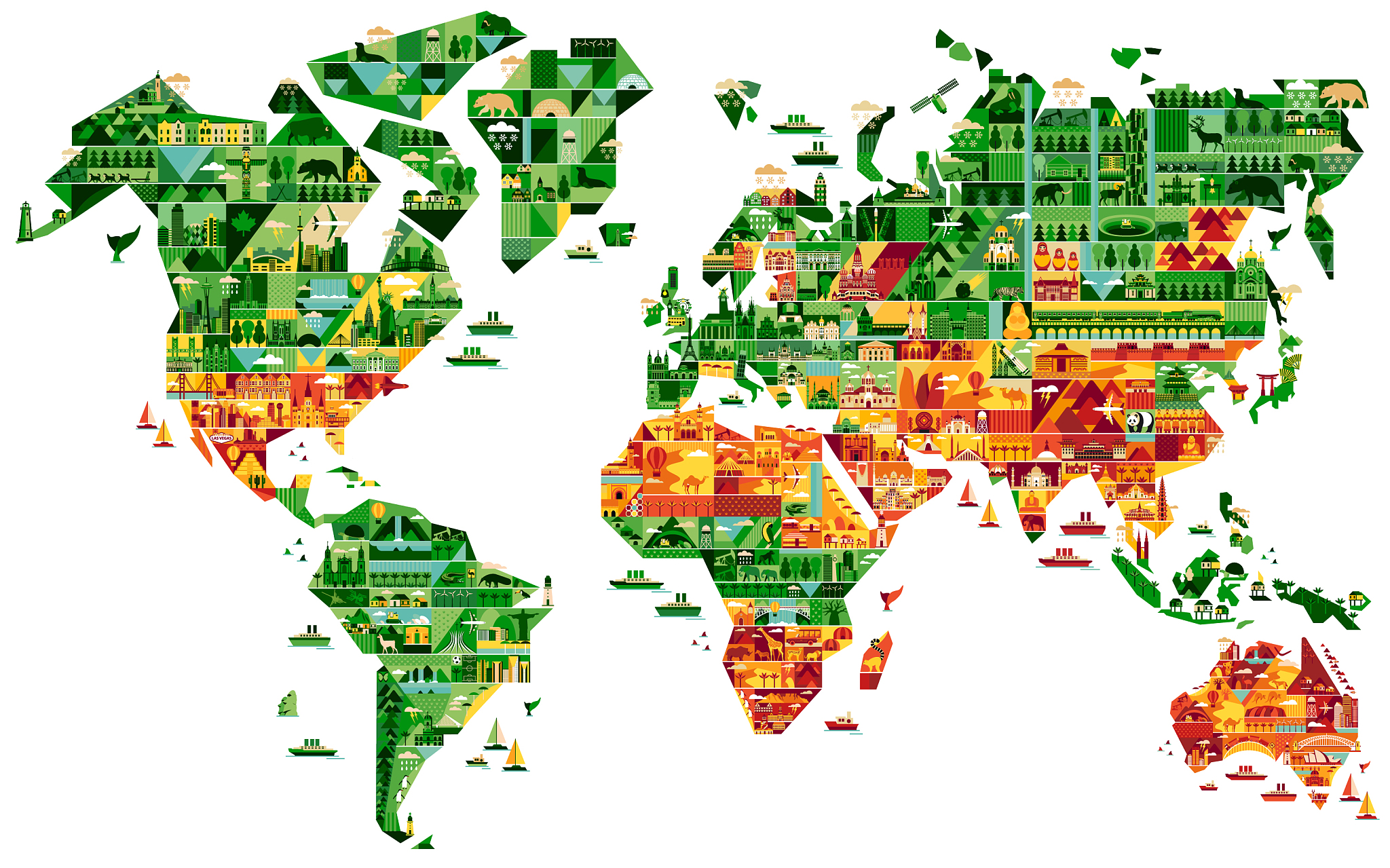 cartoon map of south america