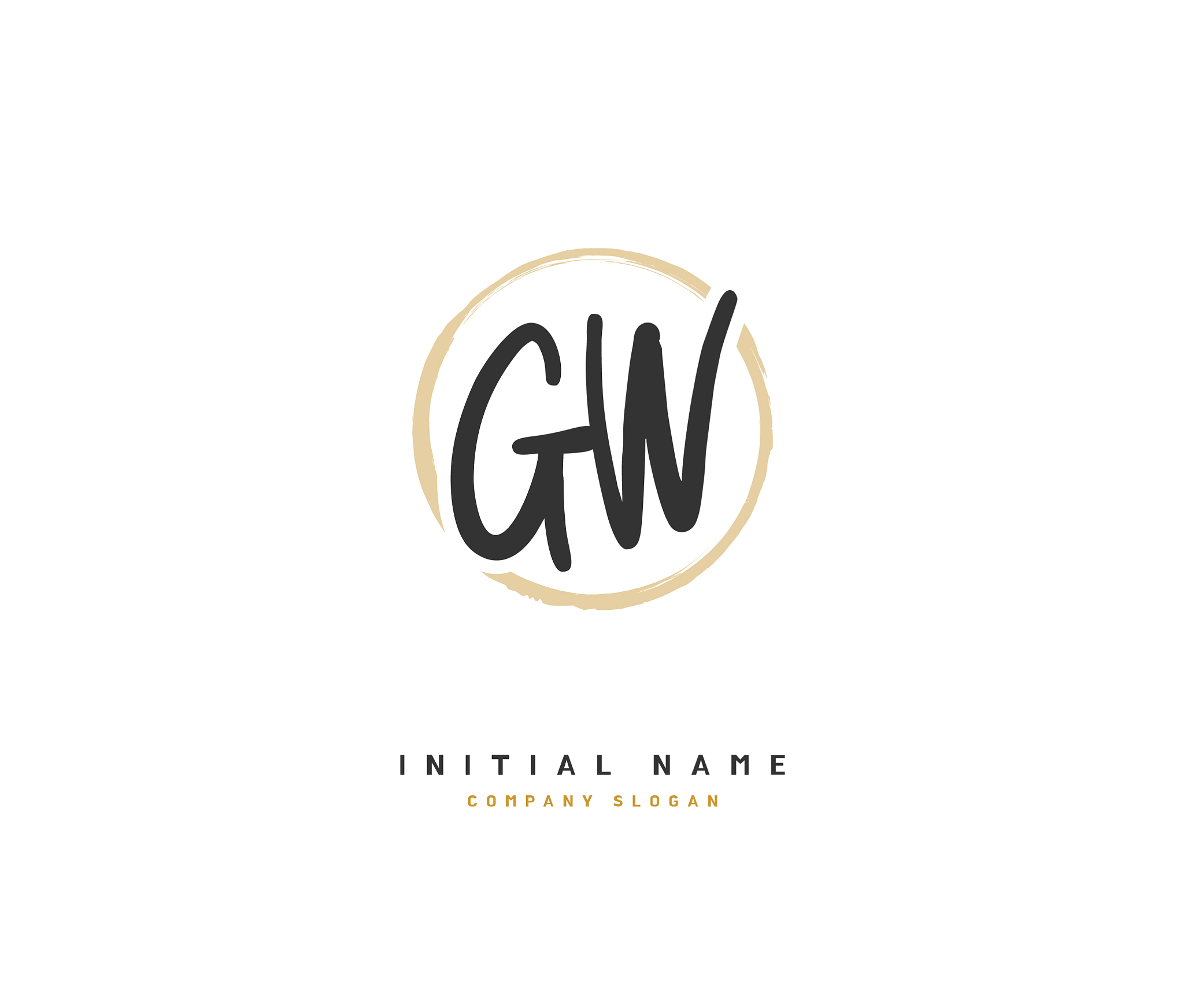 g w gw beauty initial logo handwriting logo of