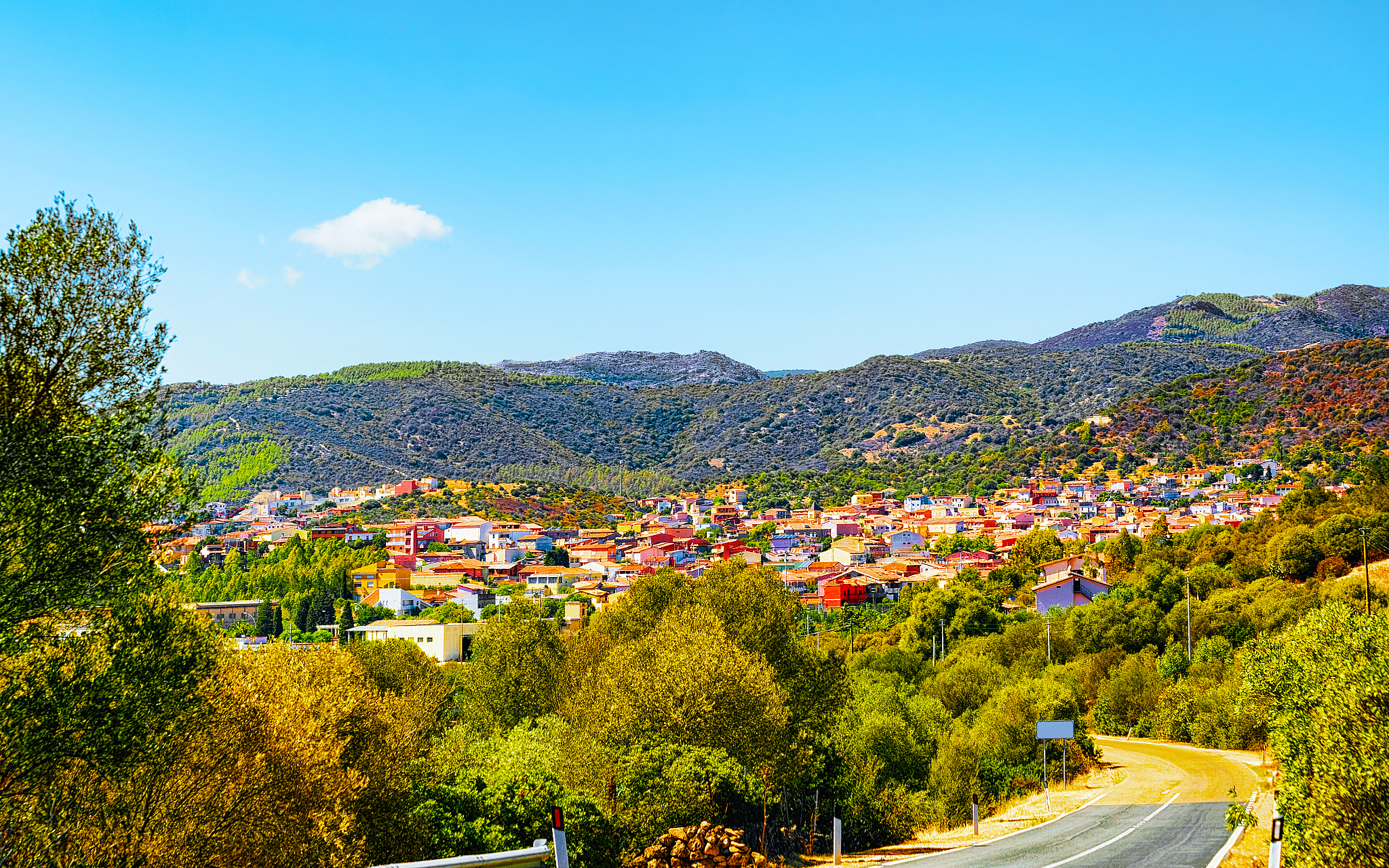 beautiful road in teulada cagliari sardinia reflex