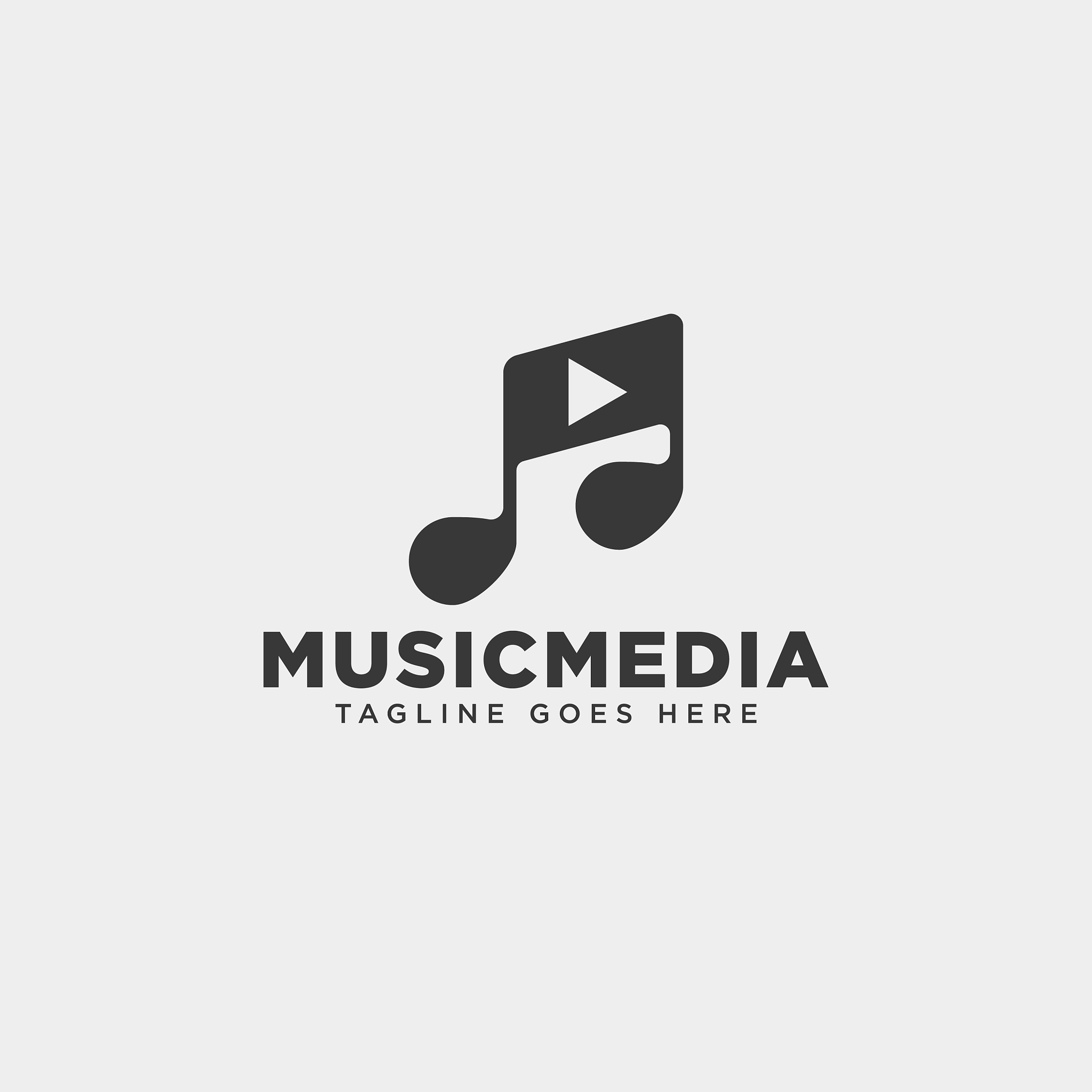 music clip cinema media entertainment simple logo
