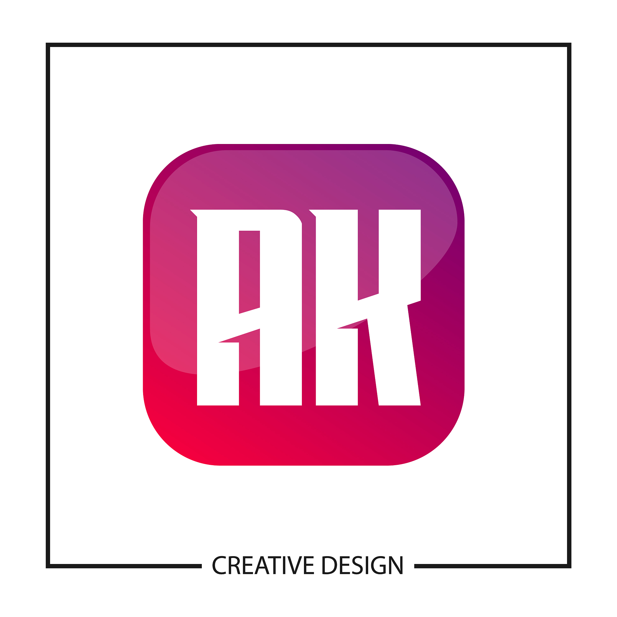 initial letter ak logo template design
