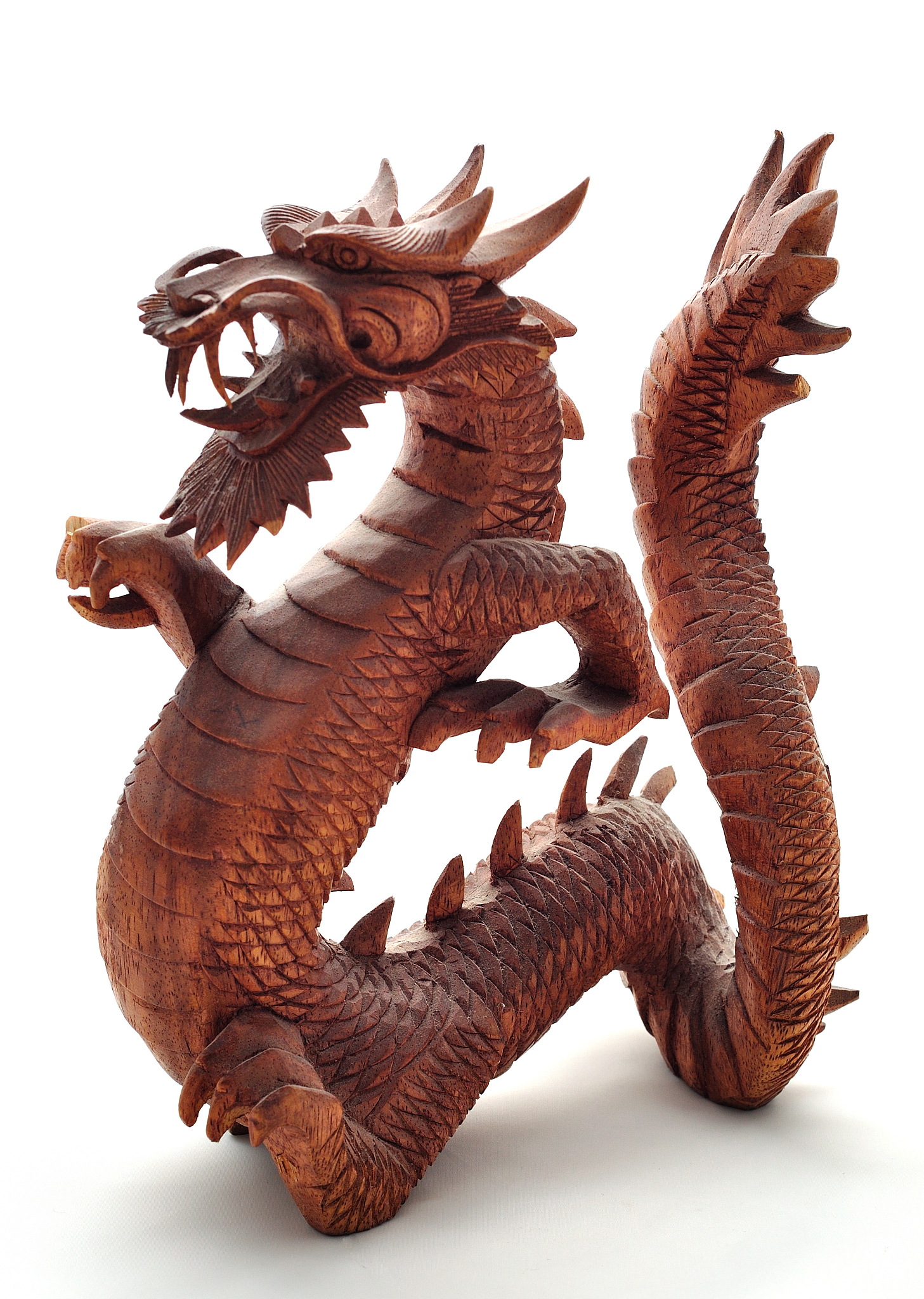 wooden dragon statue