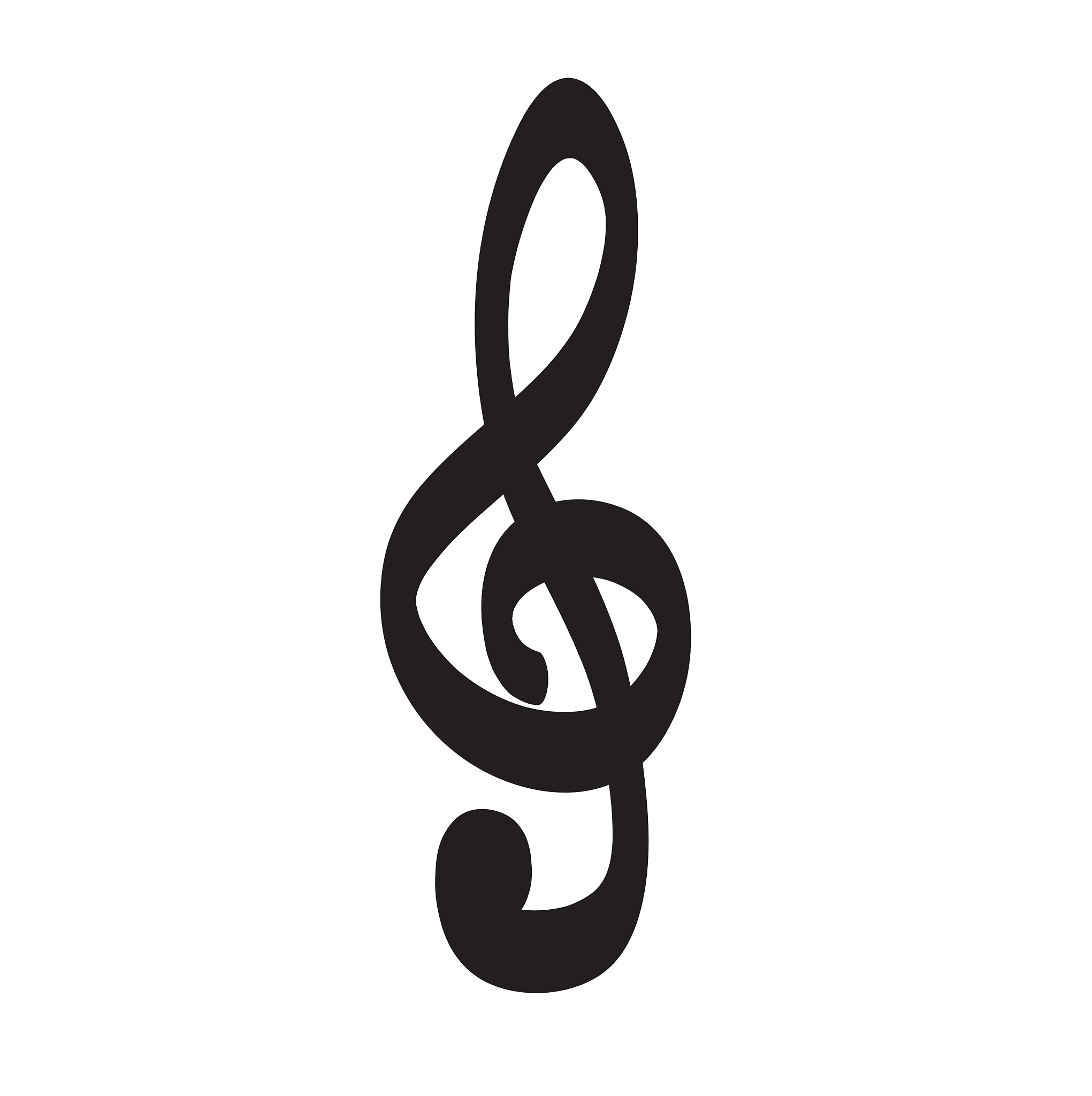 violin key icon hand drawn icon