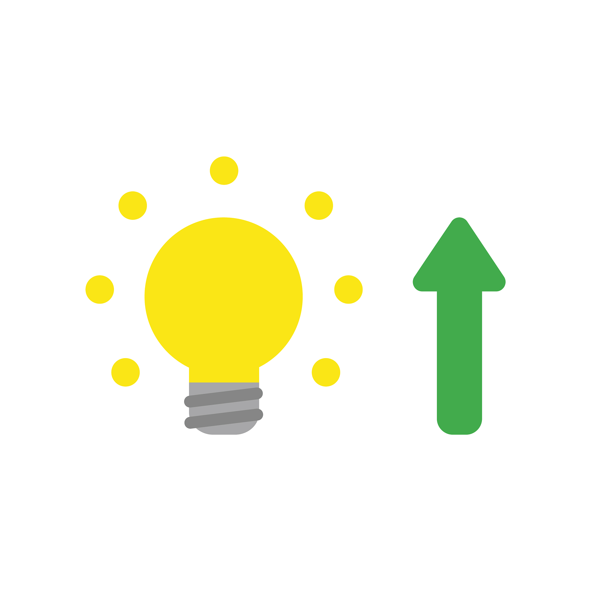 flat design style concept of light bulb with