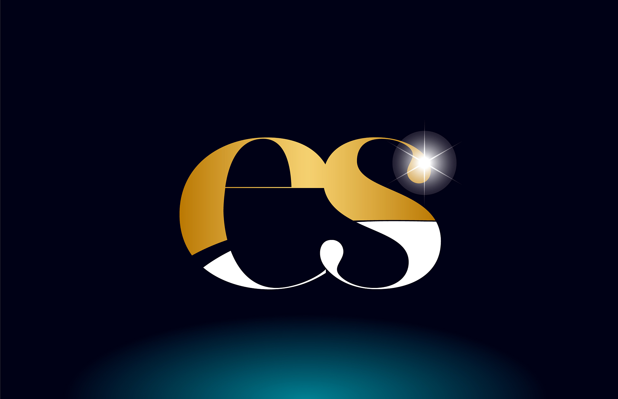 gold golden alphabet letter es e s logo