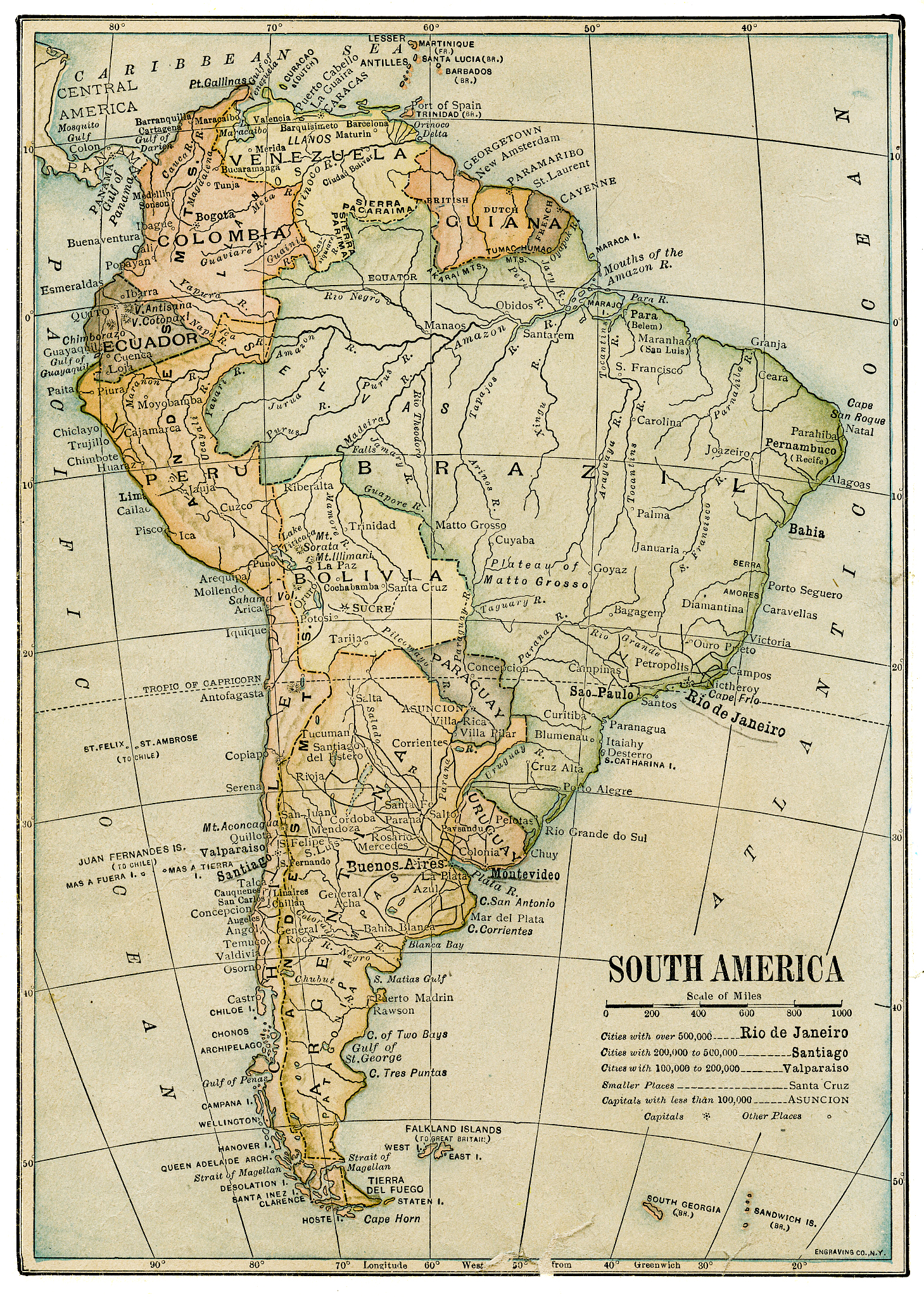 south america map 1898