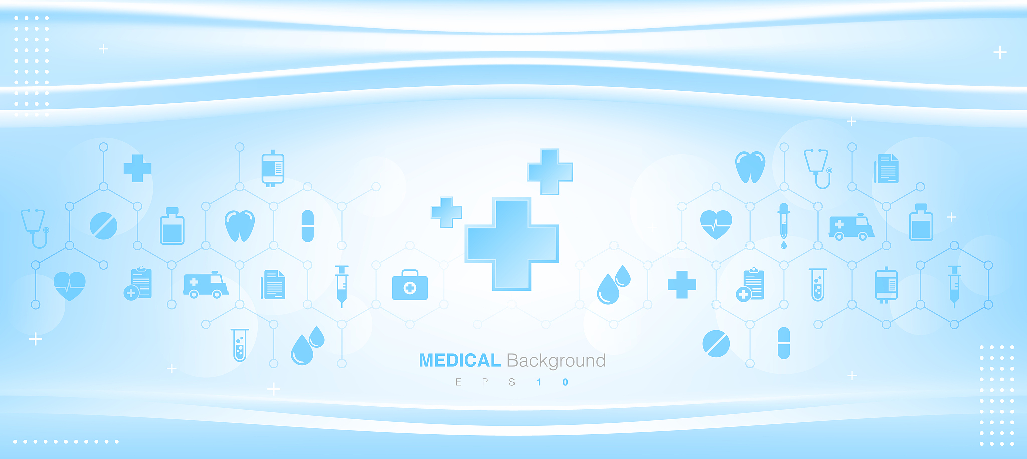 abstract medical background with flat icons and symbols